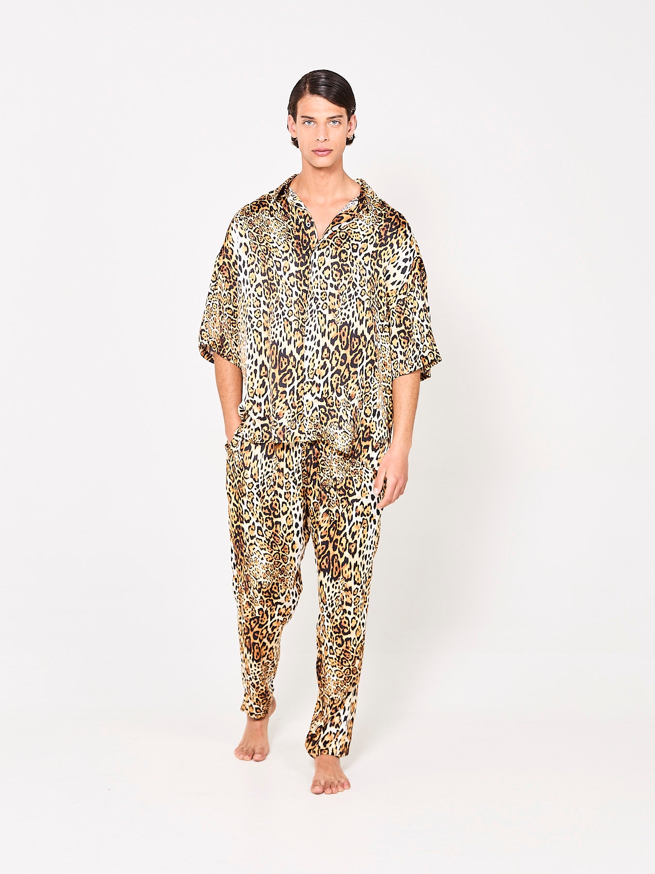 Lush Leopard Silk Trousers