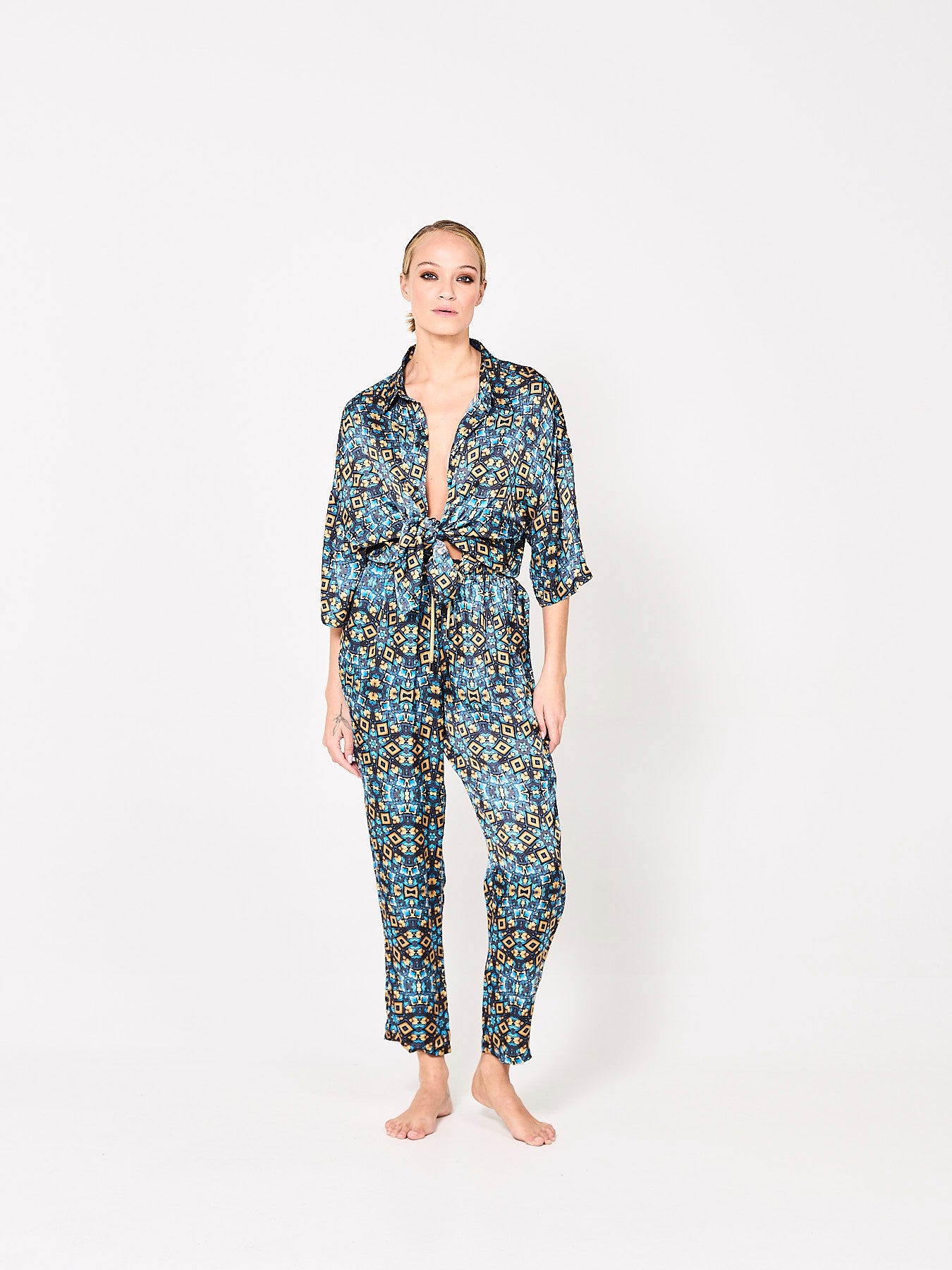 Vanity Vortex Silk Trousers