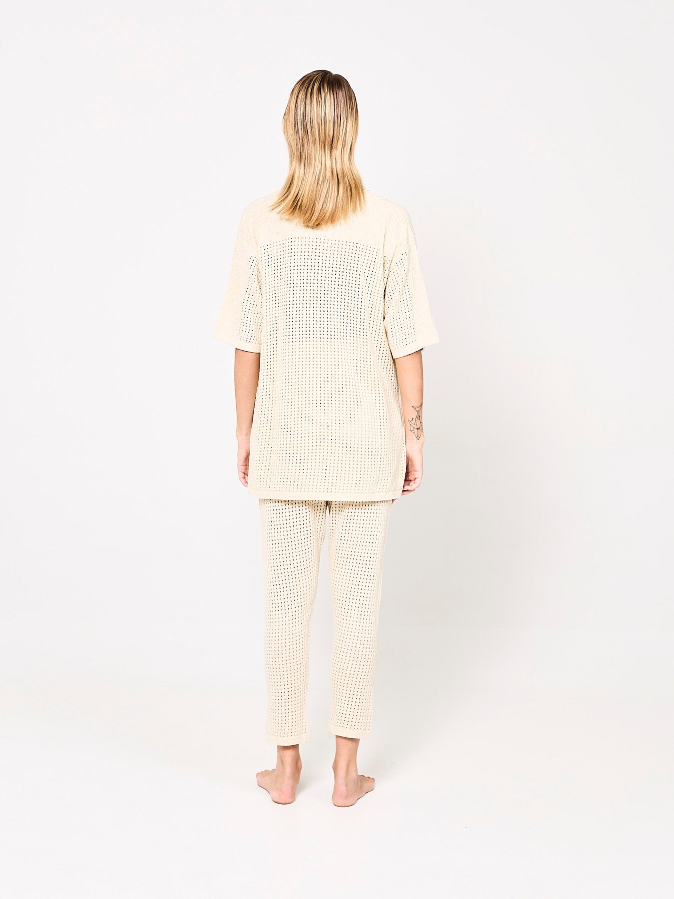 Pierced Cotton Beige Shirt (Woman)