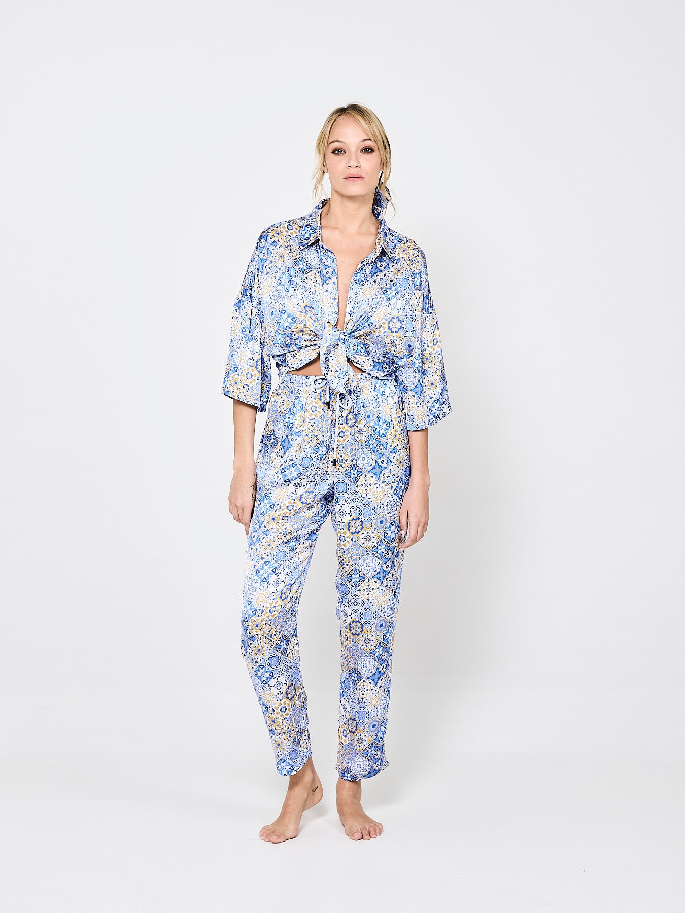 Amalfi Mosaique Silk Trousers (Woman)