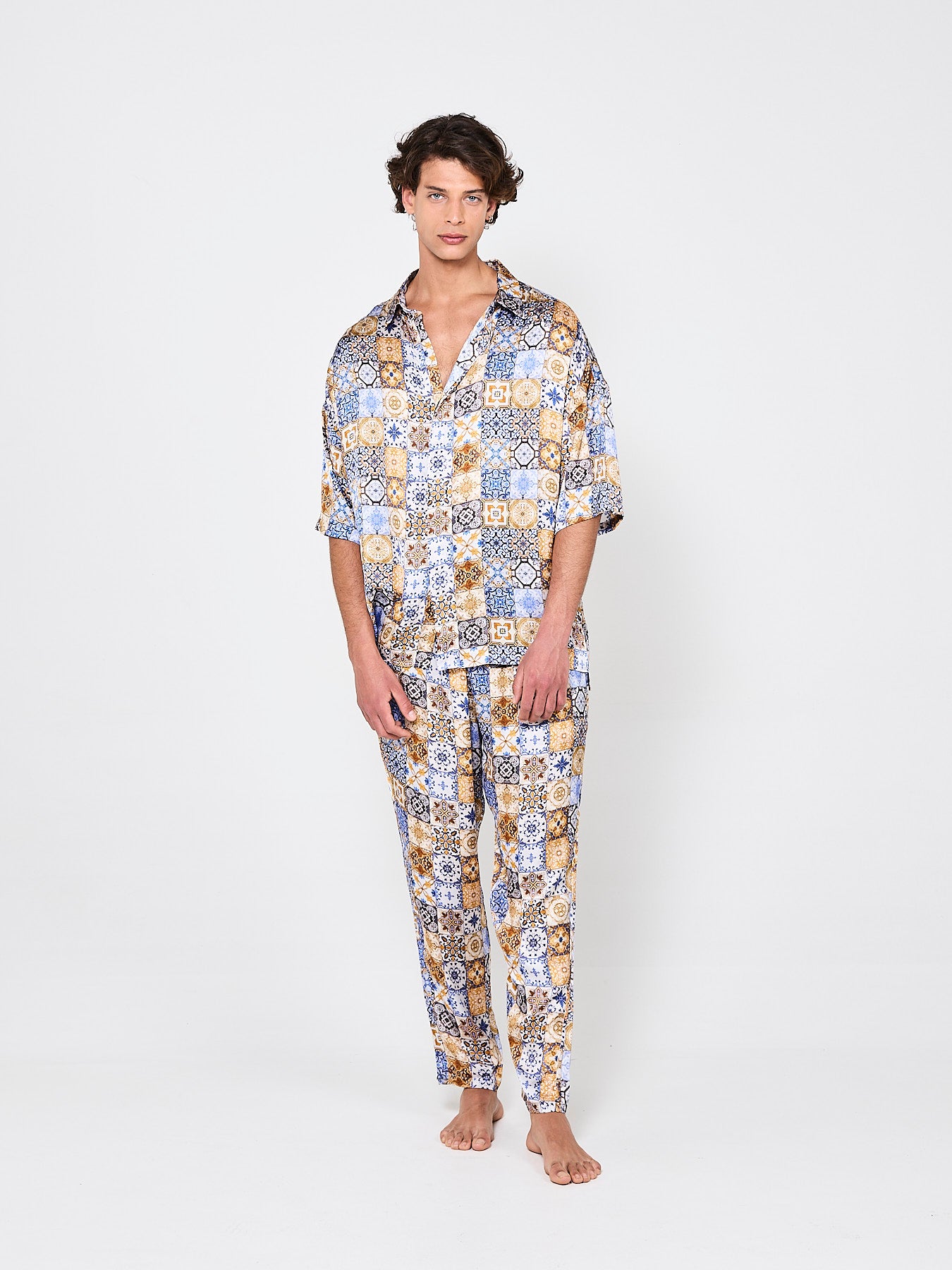 Azulejo Mosaique Bronze Silk Shirt (Man)