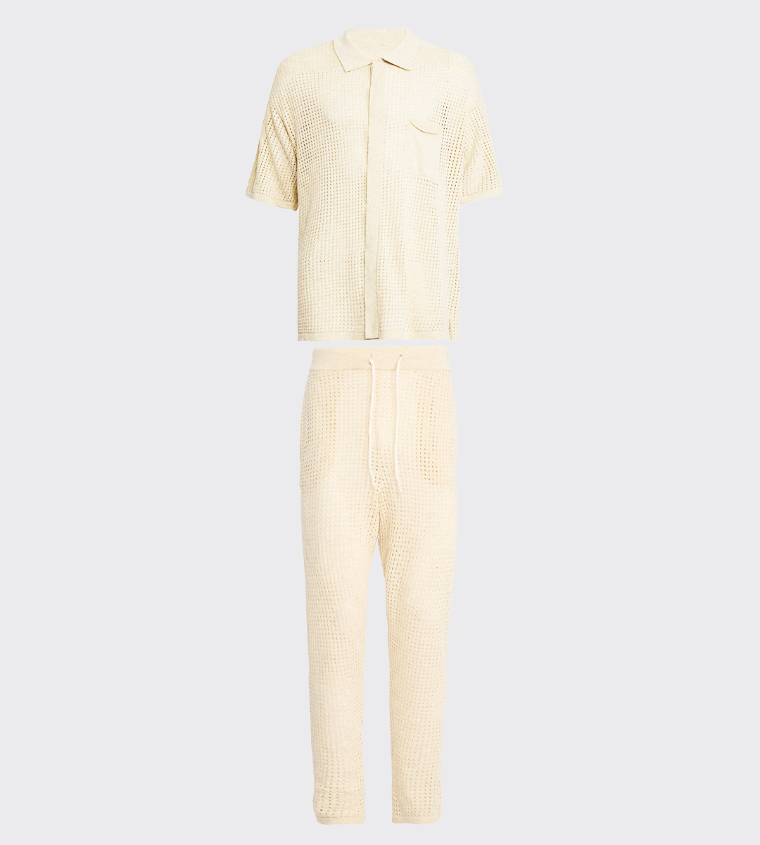 Pierced Cotton Beige Full Outfit (Man)