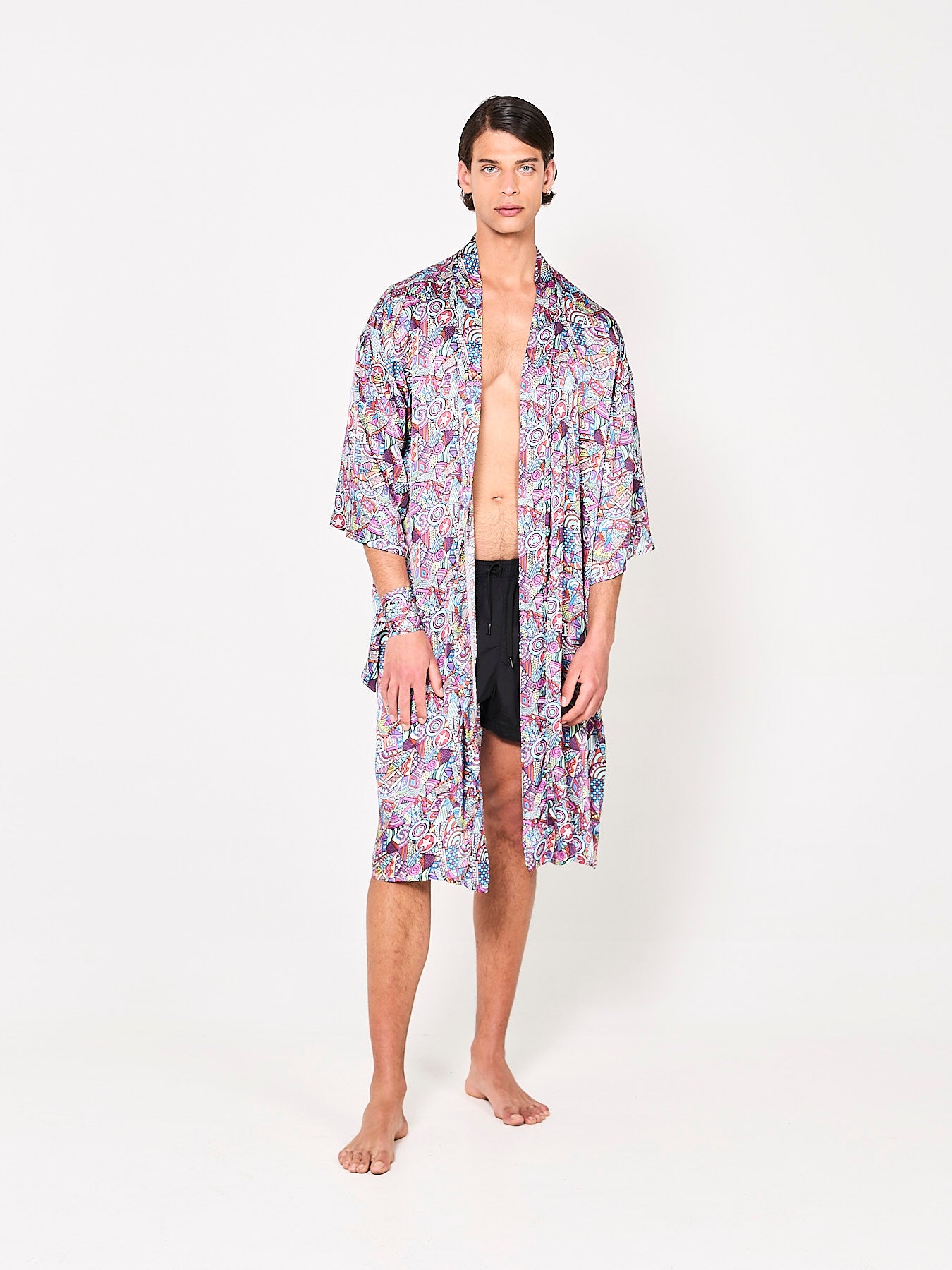 Abstract Imprints Silk Kimono (Man)