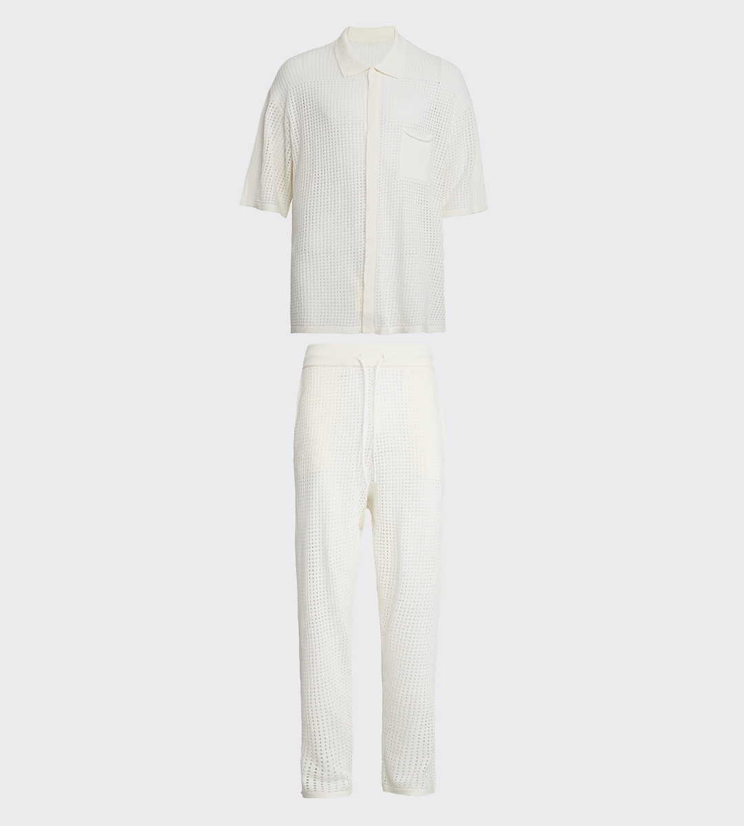 Pierced Cotton White Full Outfit (Man)