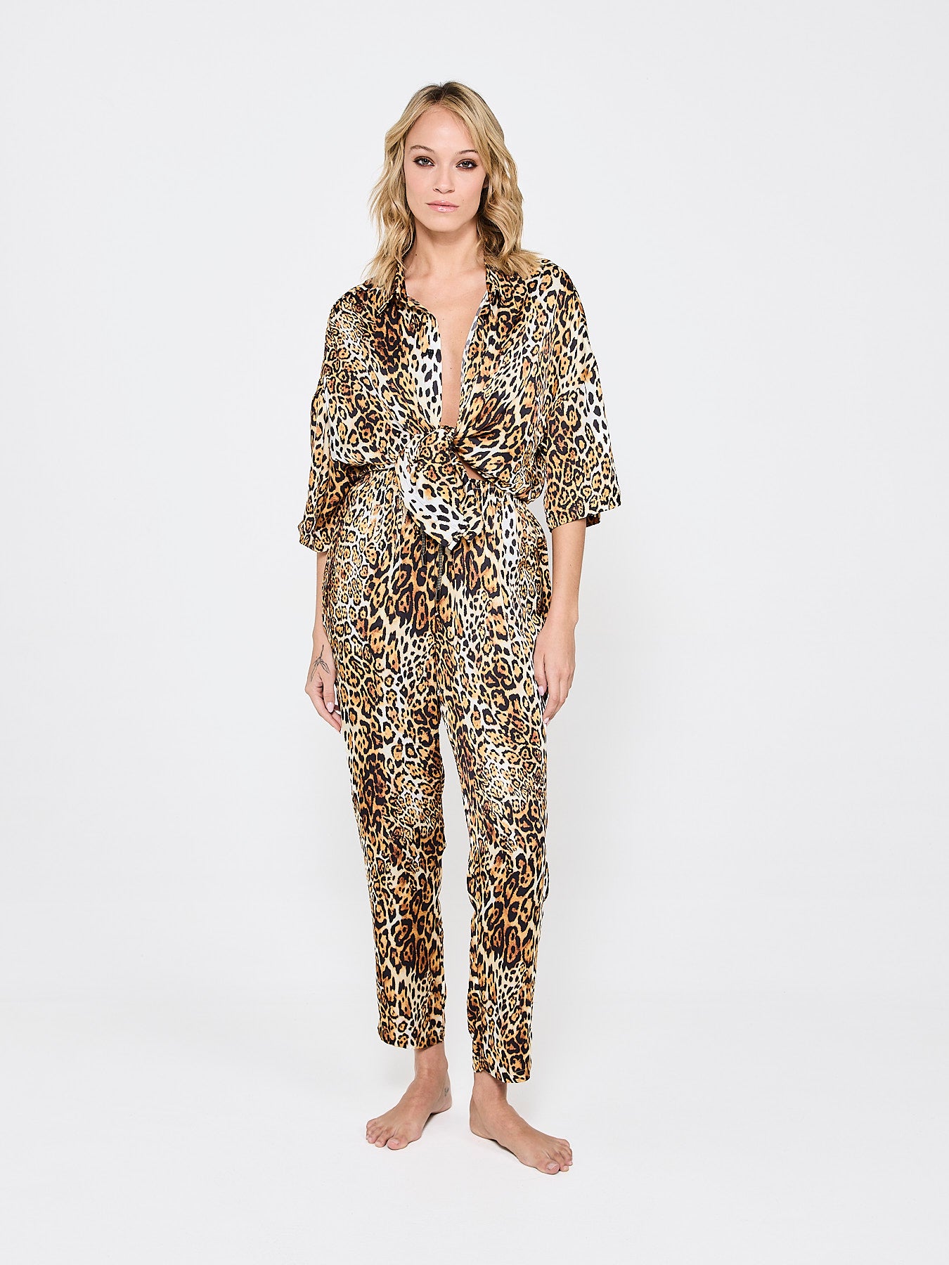 Lush Leopard Silk Trousers