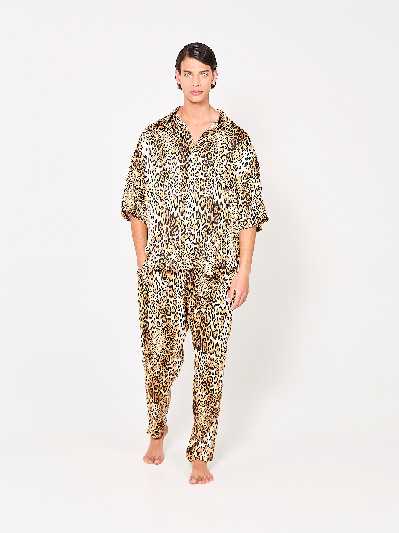 Lush Leopard Silk Trousers