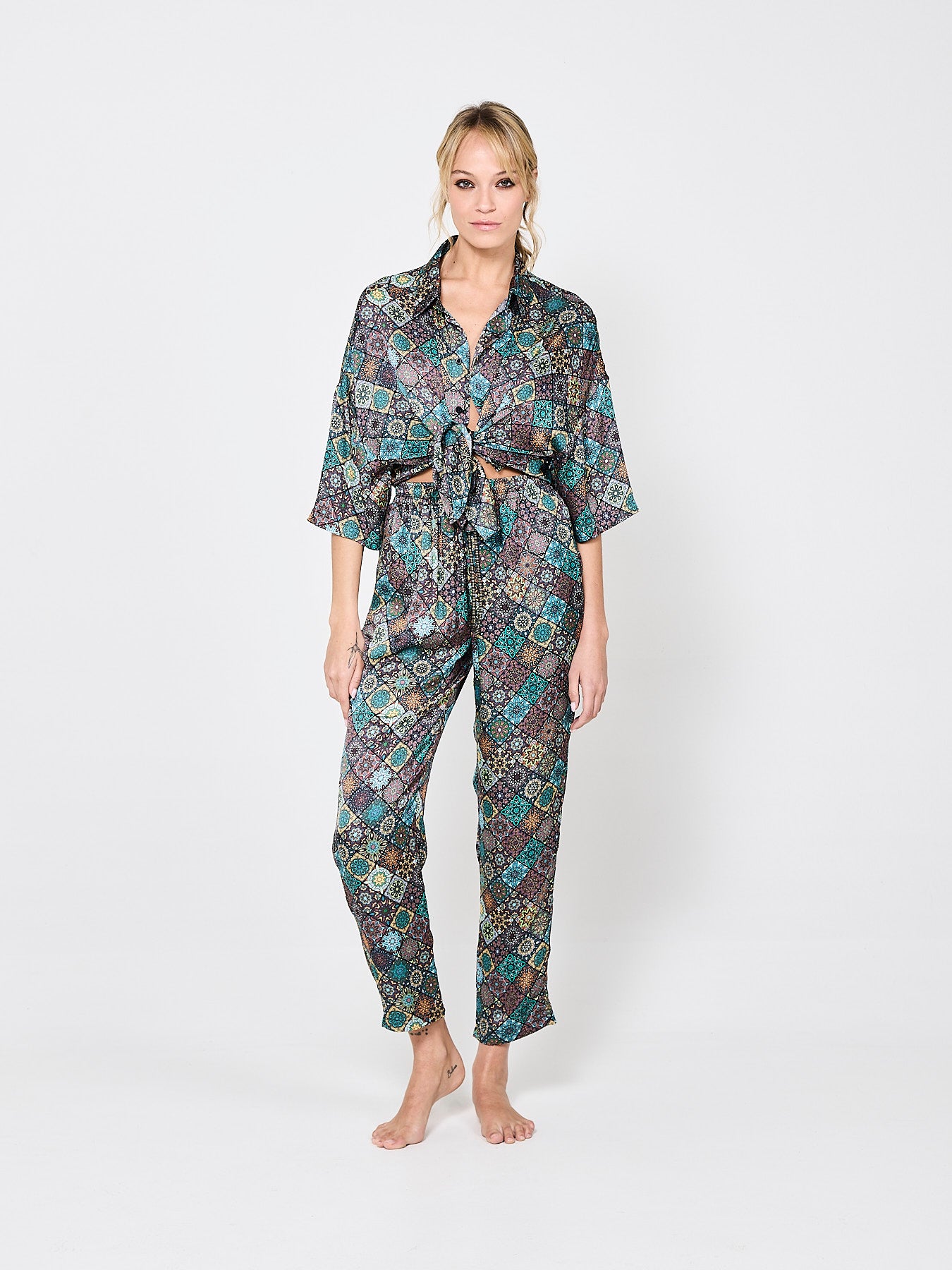 Baroque Mosaique Silk Trousers (Woman)