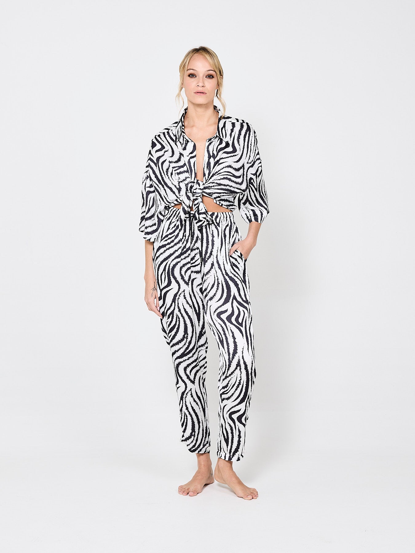 Zebra Zen Silk Shirt (Woman)