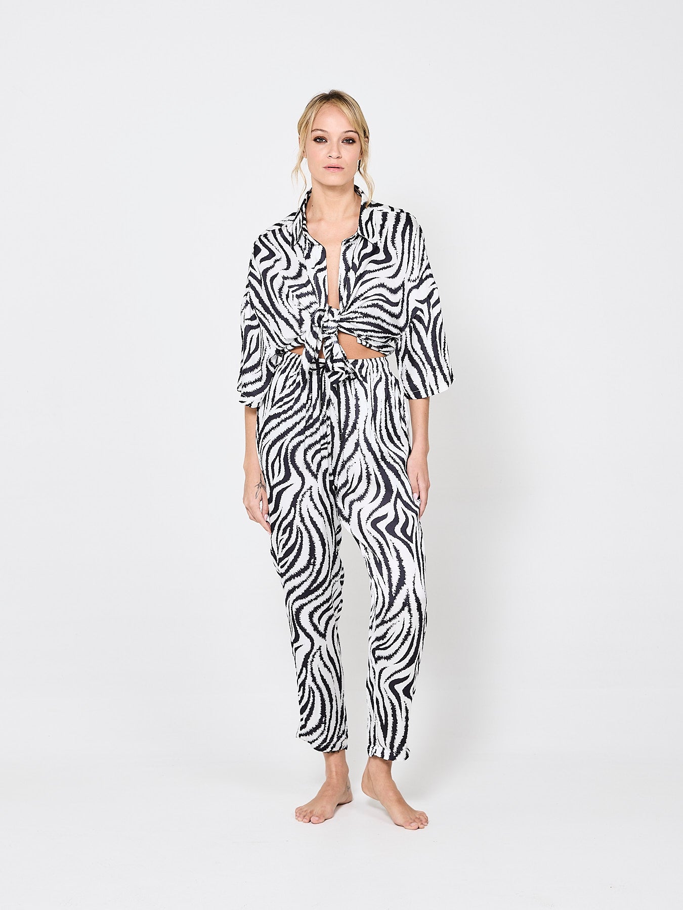 Zebra Zen Silk Shirt (Woman)