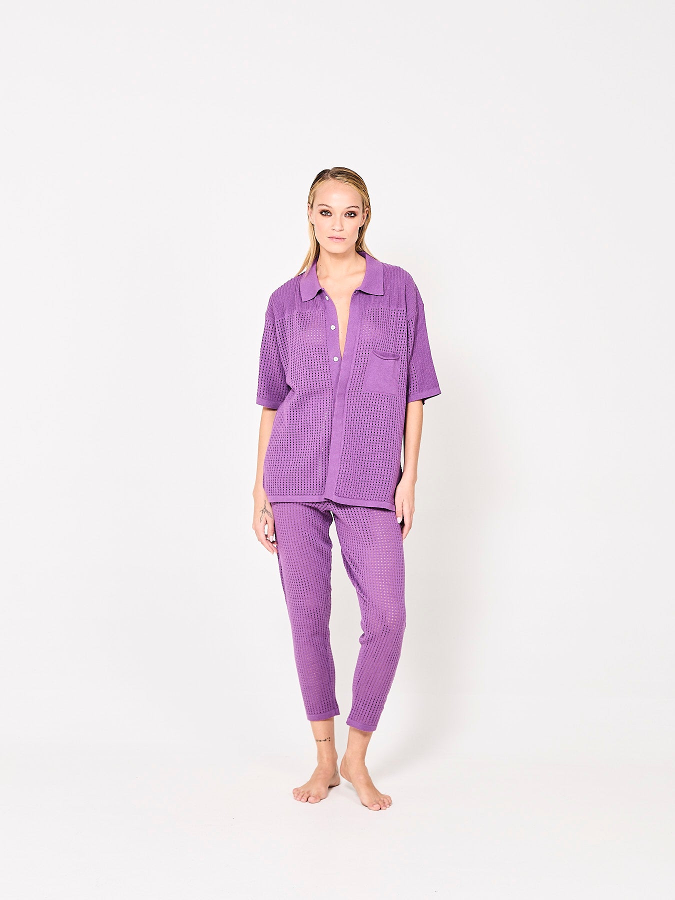 Pierced Cotton Violet Full Outfit (Woman)