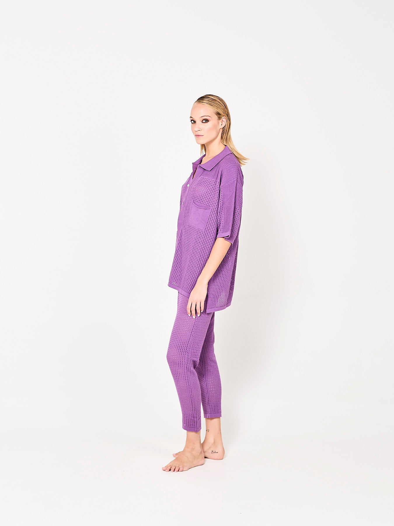 Pierced Cotton Violet Full Outfit (Woman)