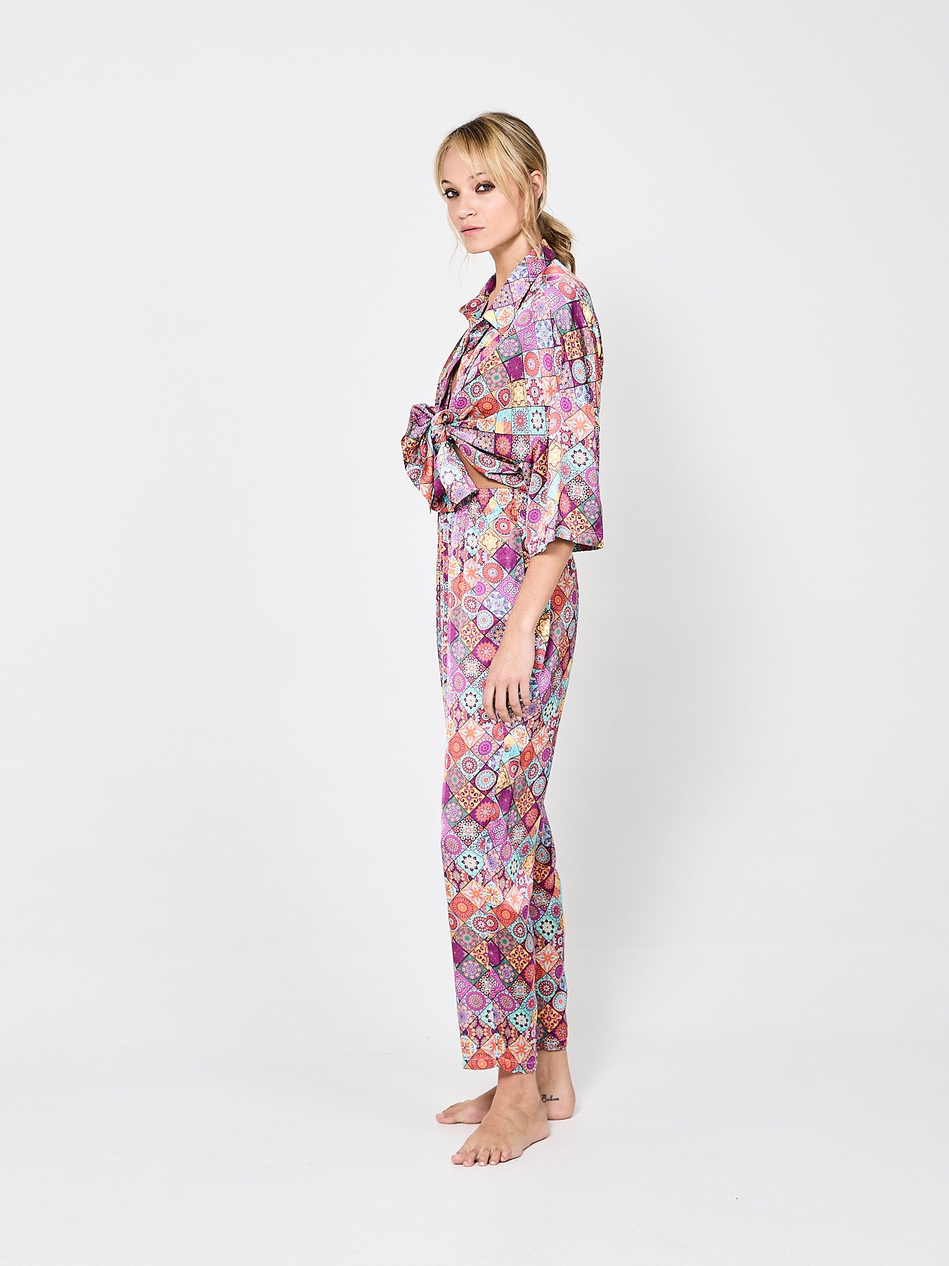 Mosaique Blossoms Silk Shirt (Woman)