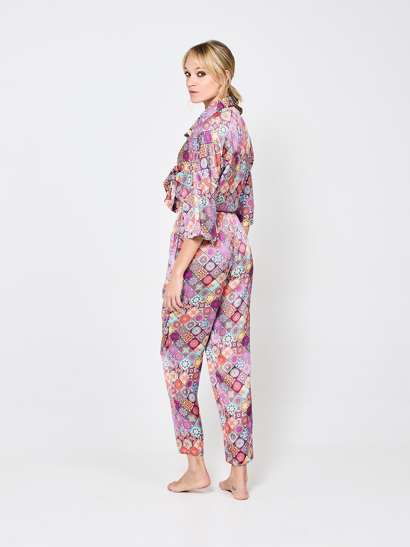 Mosaique Blossoms Silk Shirt (Woman)