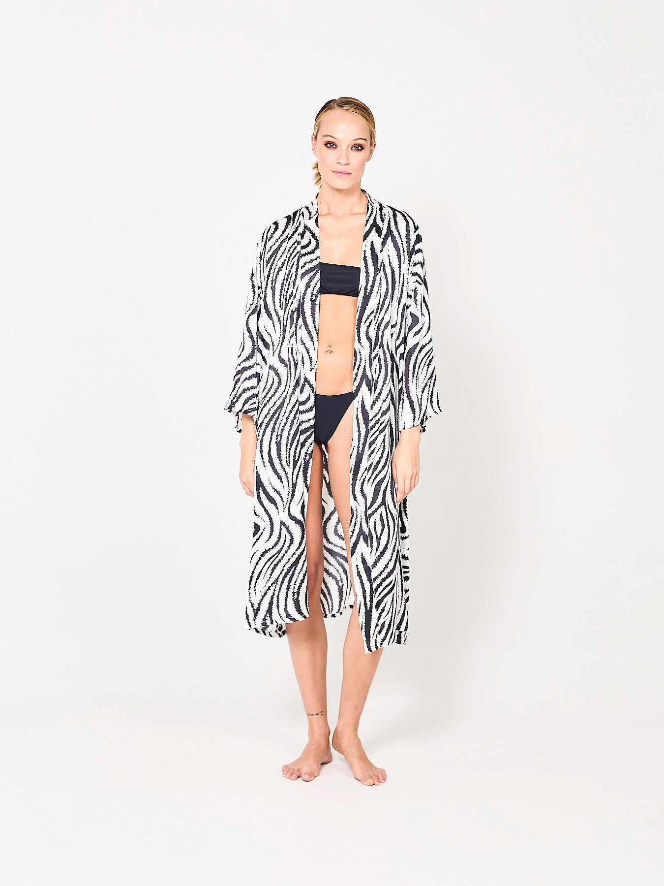 Zebra Zen Silk Kimono (Woman)