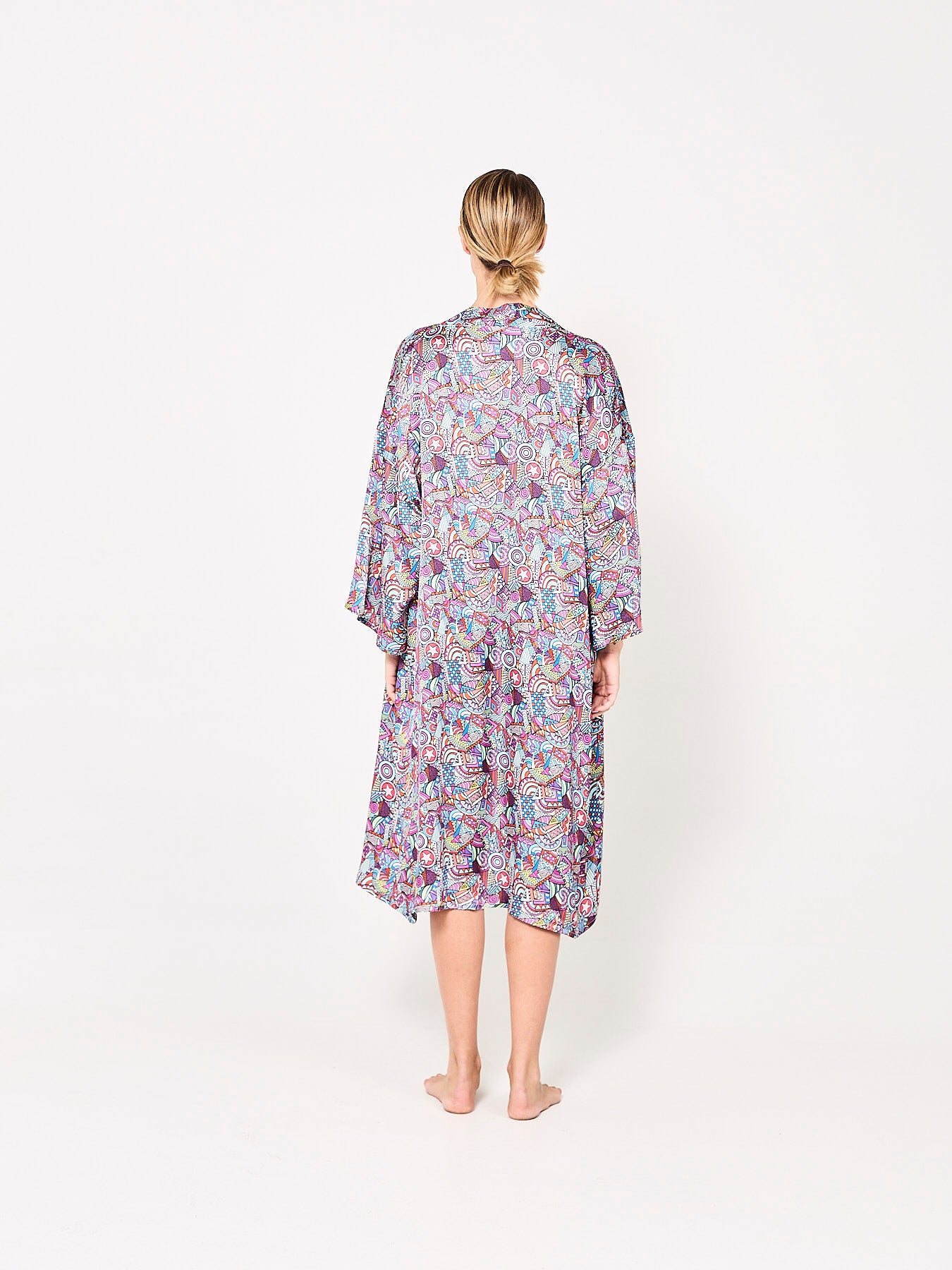 Abstract Imprints Silk Kimono (Woman)