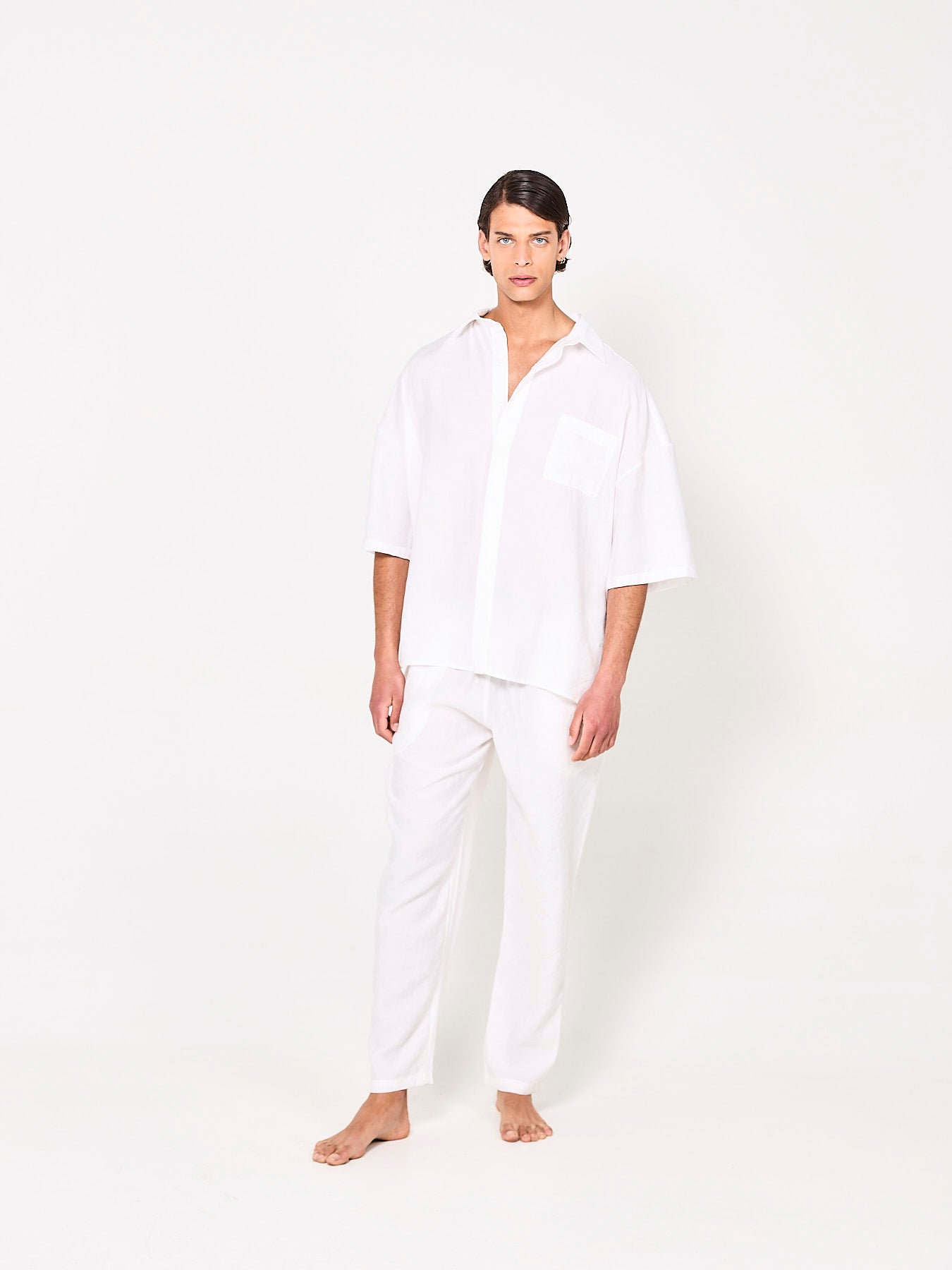 Lyocell White Trousers