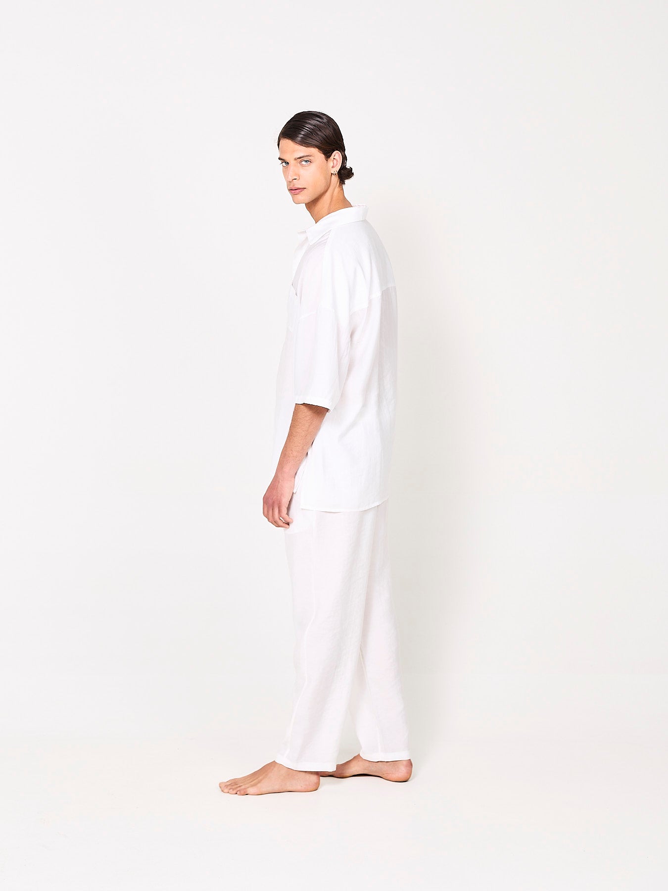 Lyocell White Trousers