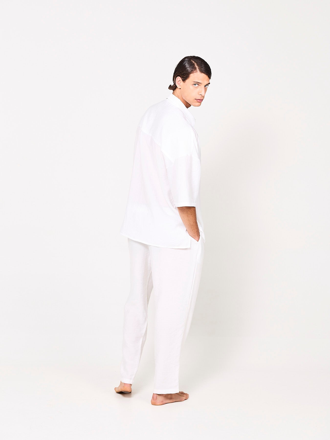 Lyocell White Trousers