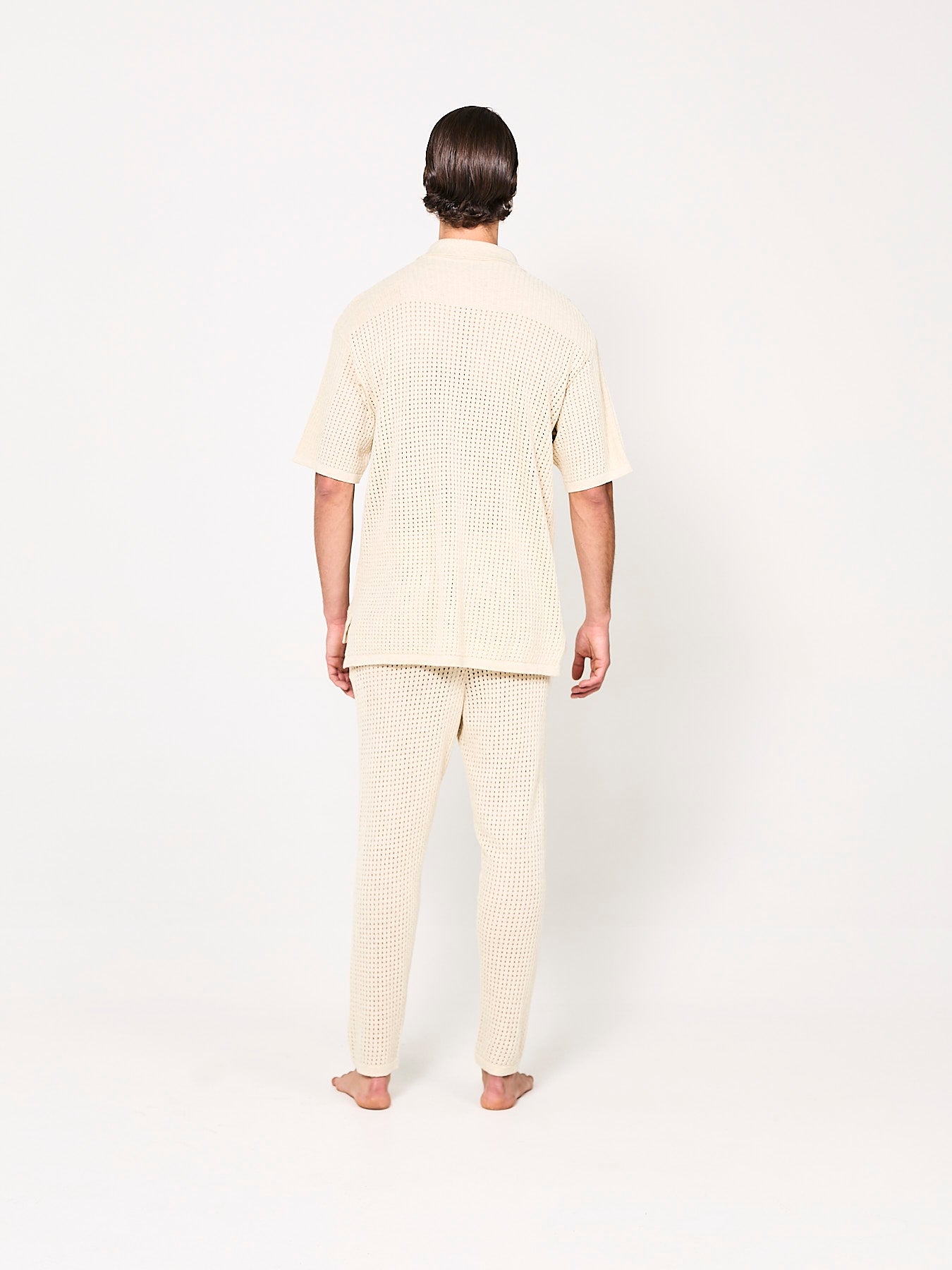 Pierced Cotton Beige Shirt