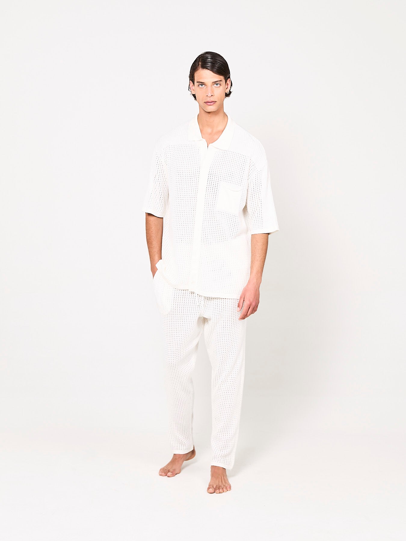 Pierced Cotton White Full Outfit (Man)