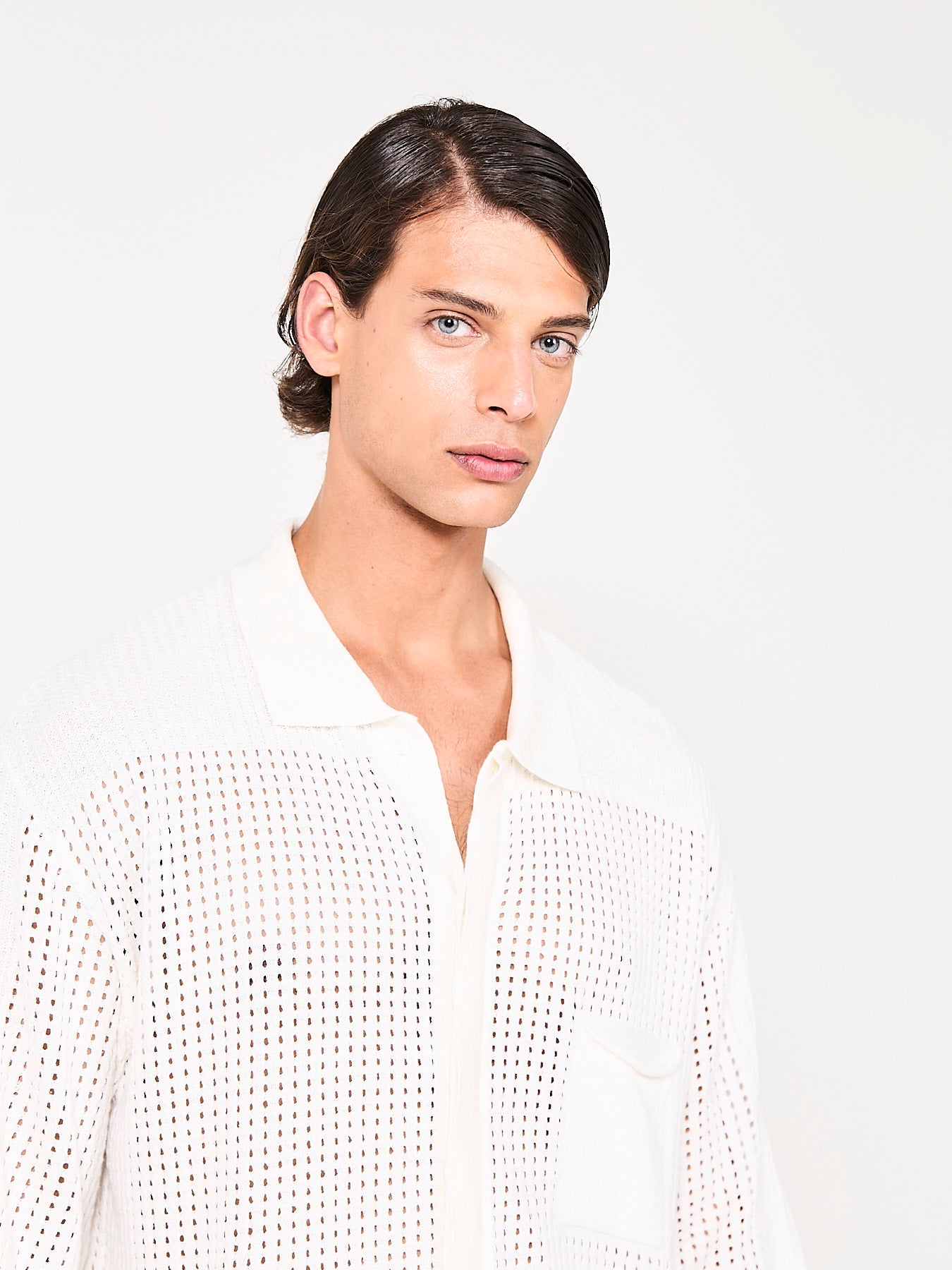 Pierced Cotton White Shirt