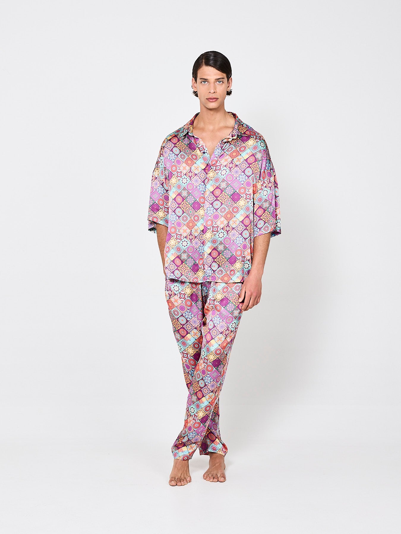 Mosaique Blossoms Silk Shirt (Man)