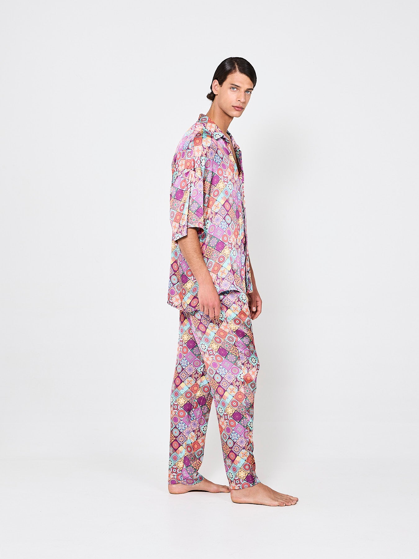 Mosaique Blossoms Silk Shirt (Man)