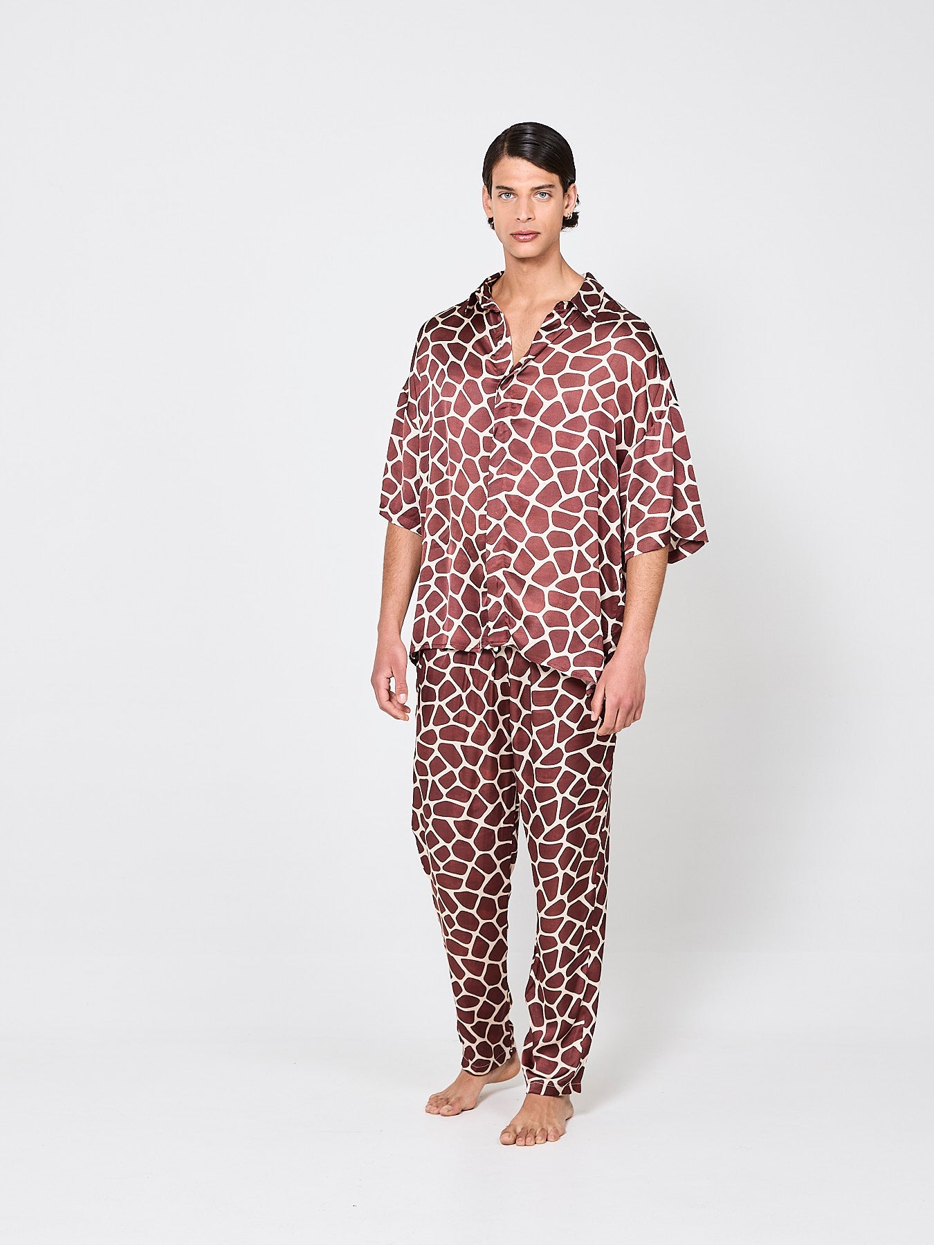 Giraffe Hexagon Silk Shirt (Man)