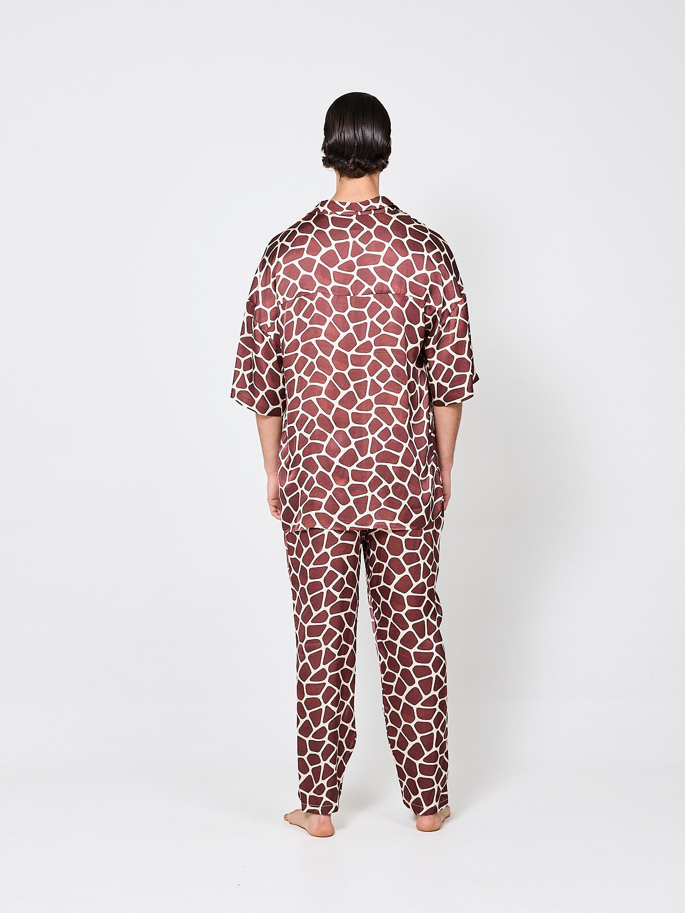 Giraffe Hexagon Silk Trousers