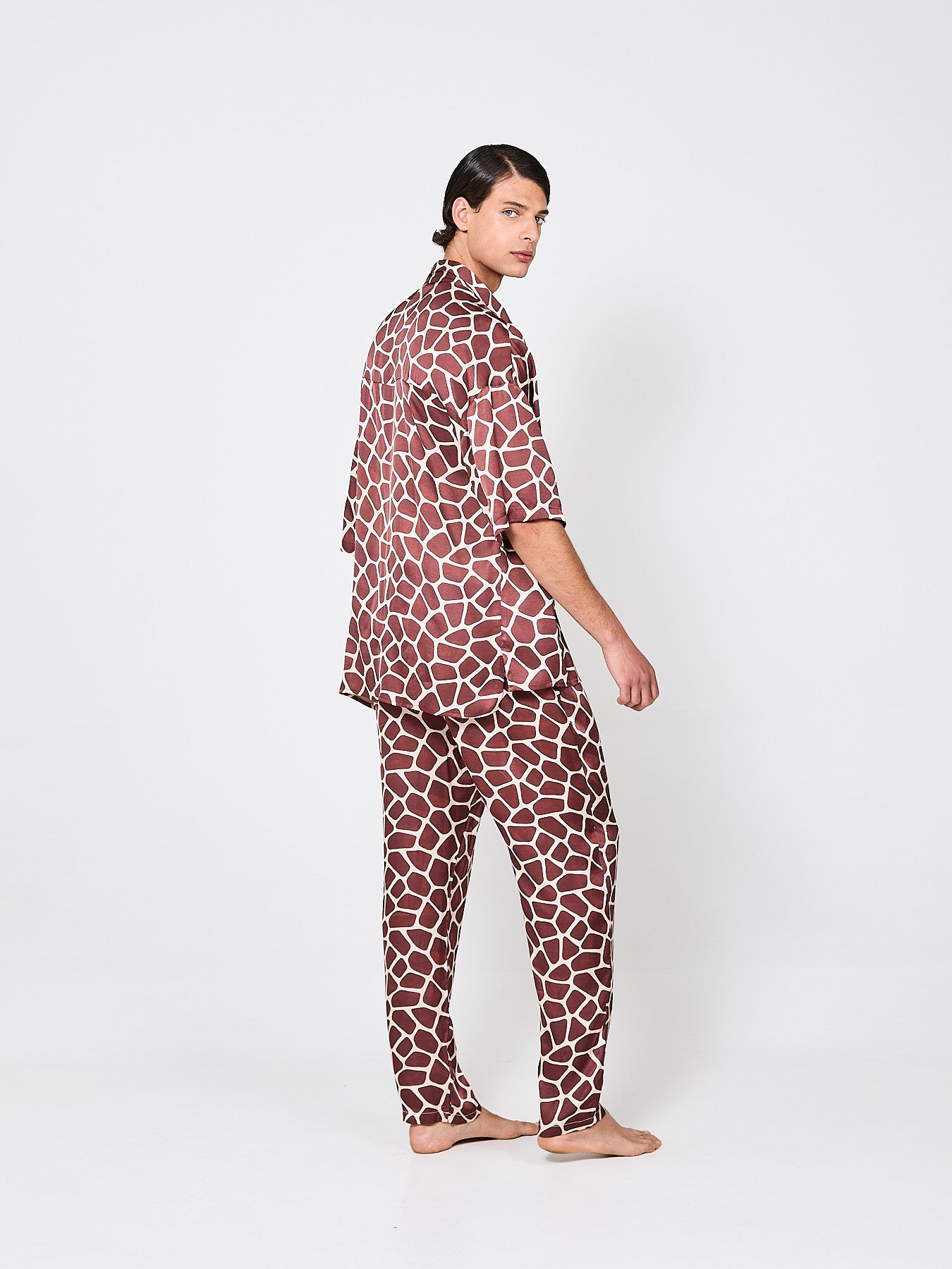 Giraffe Hexagon Silk Shirt (Man)