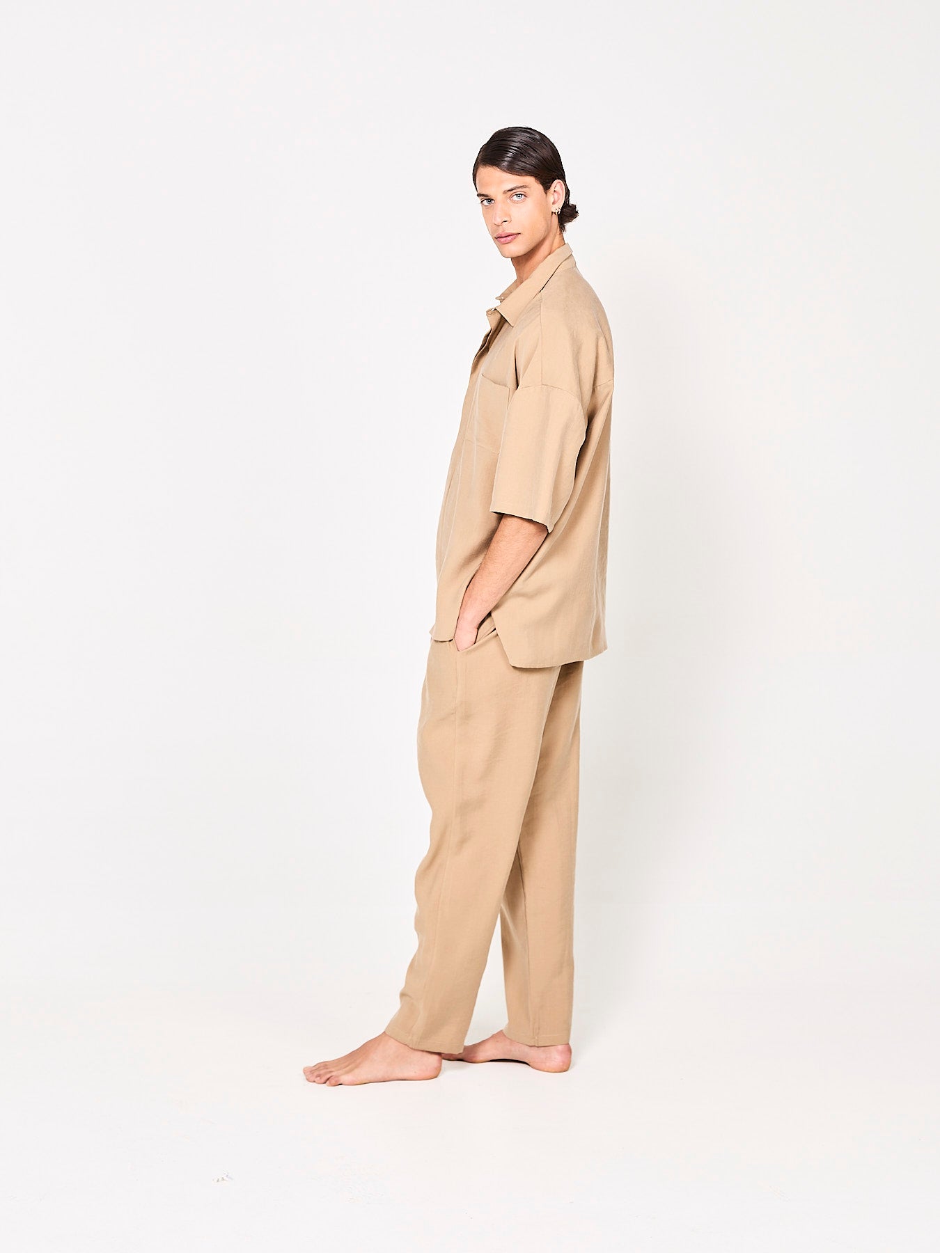 Lyocell Beige Trousers