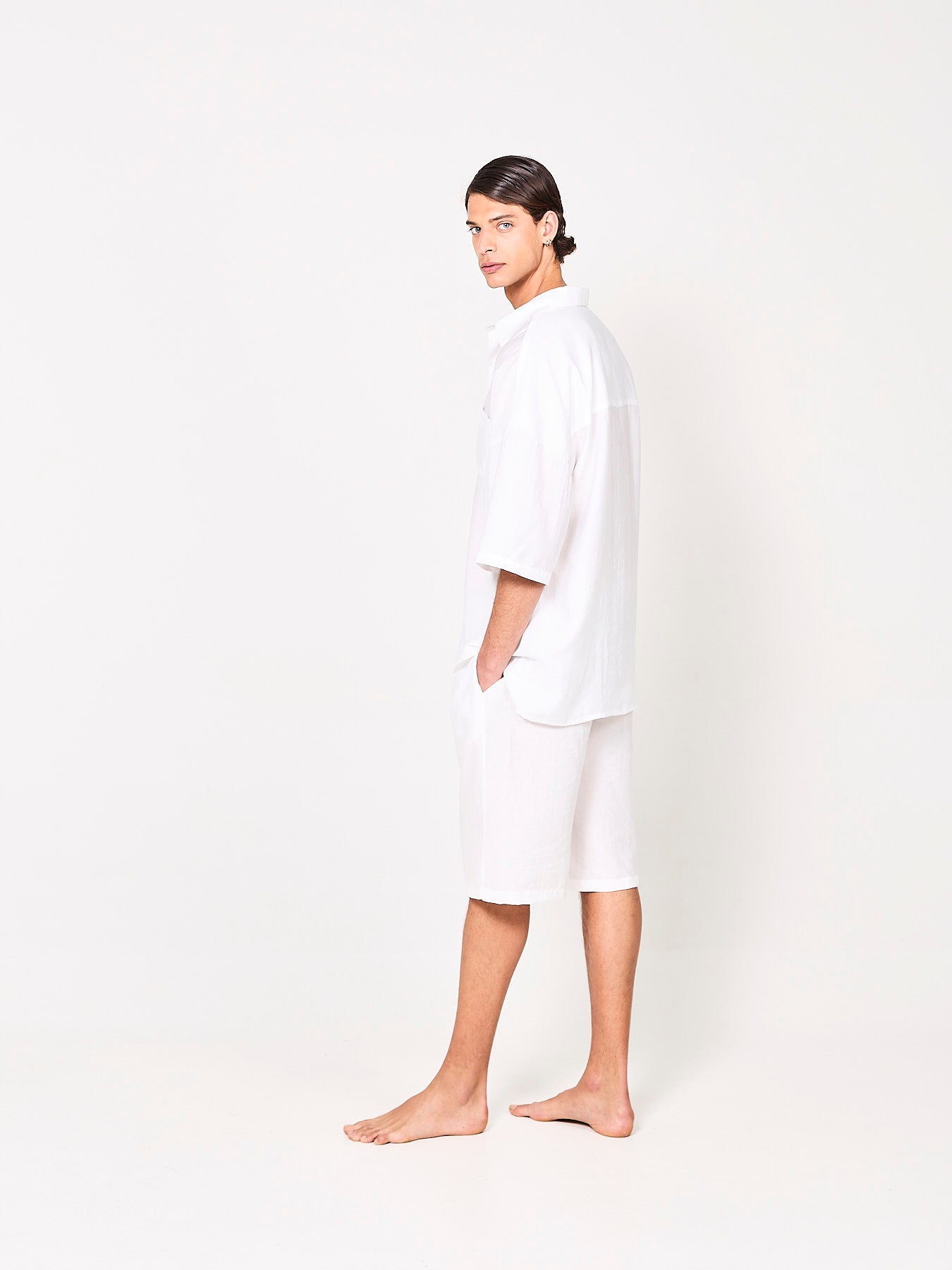 Lyocell White Shorts