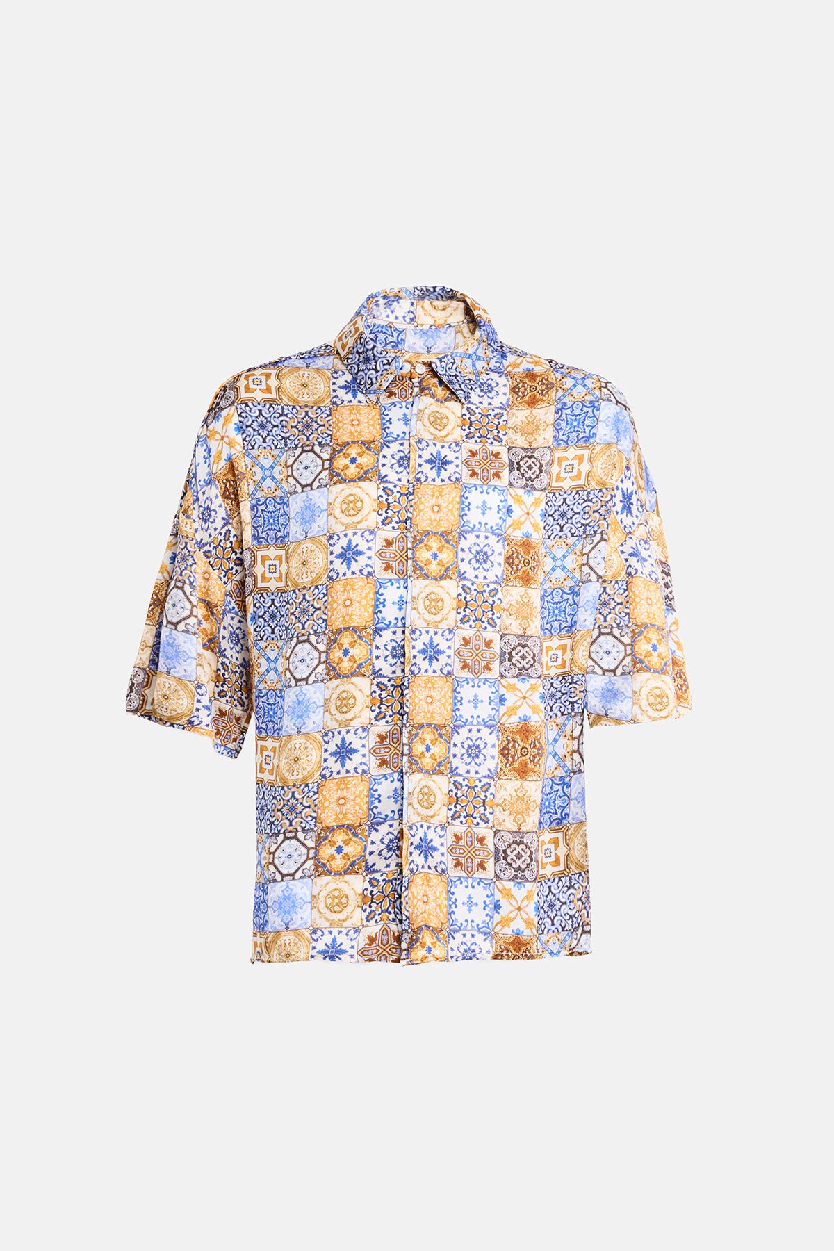 Azulejo Mosaique Bronze Silk Shirt (Woman)