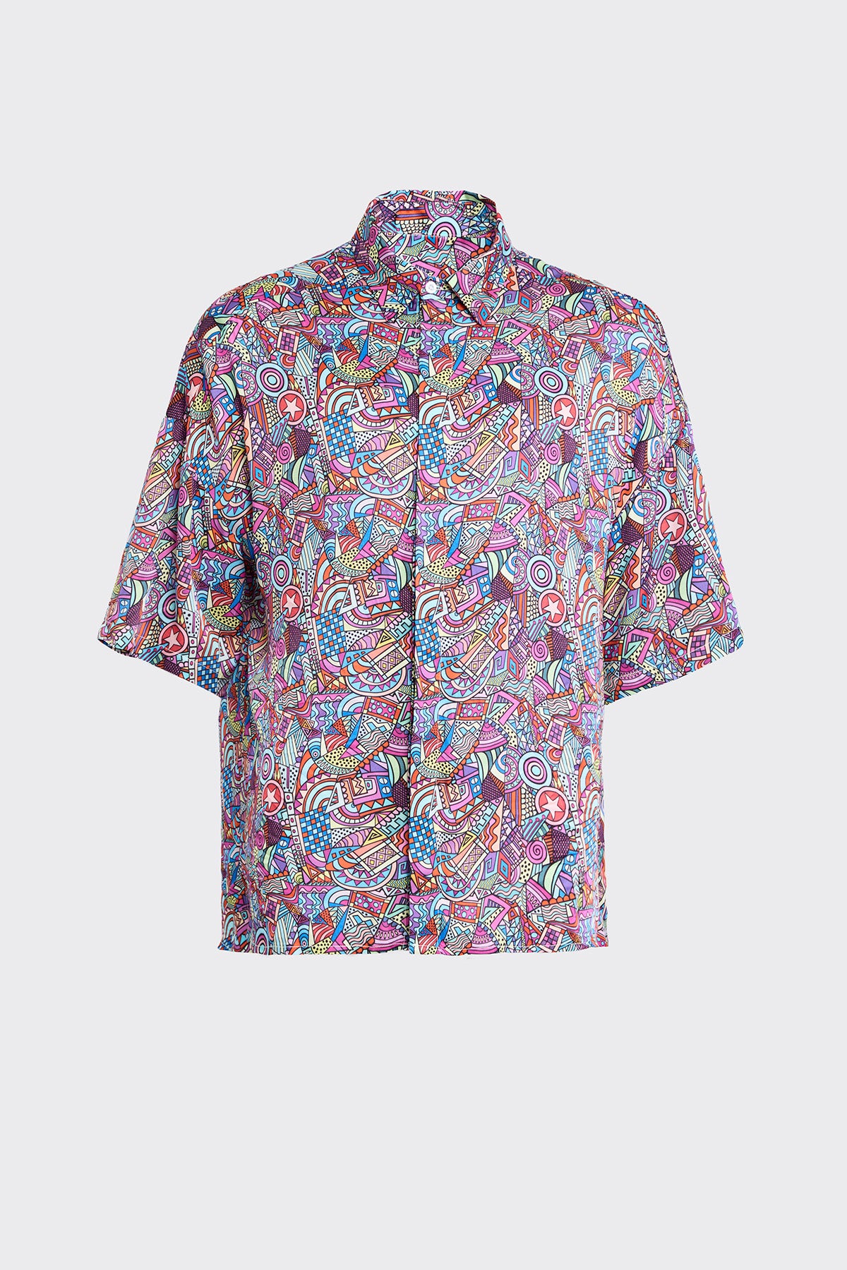 Abstract Imprints Silk Shirt (Man)