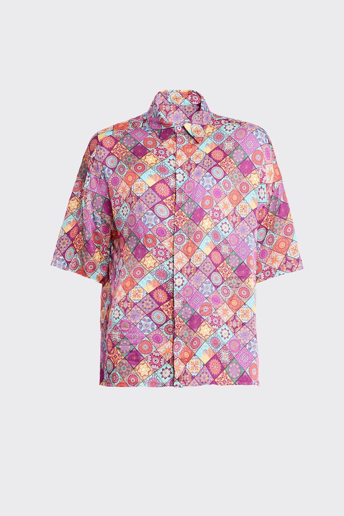 Mosaique Blossoms Silk Shirt (Man)