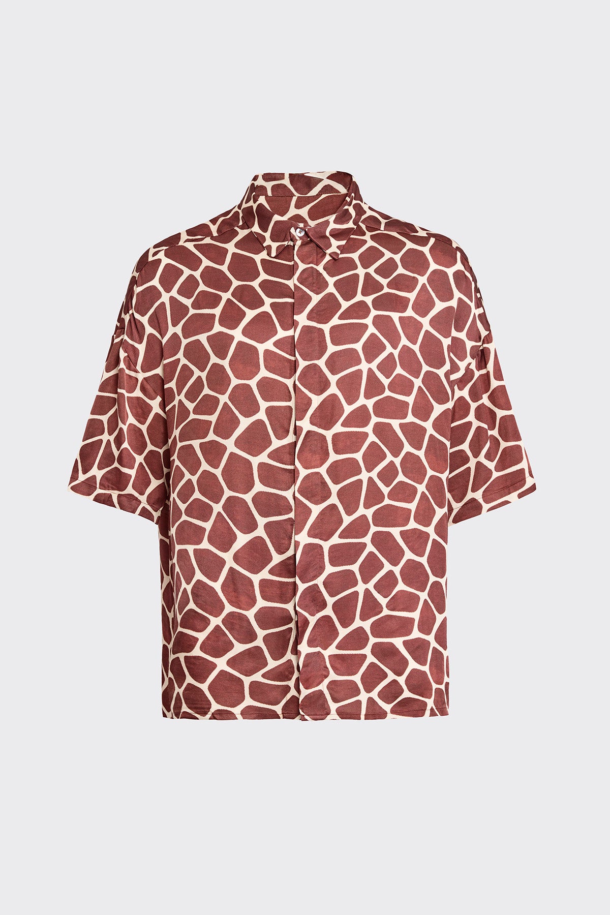 Giraffe Hexagon Silk Shirt (Woman)