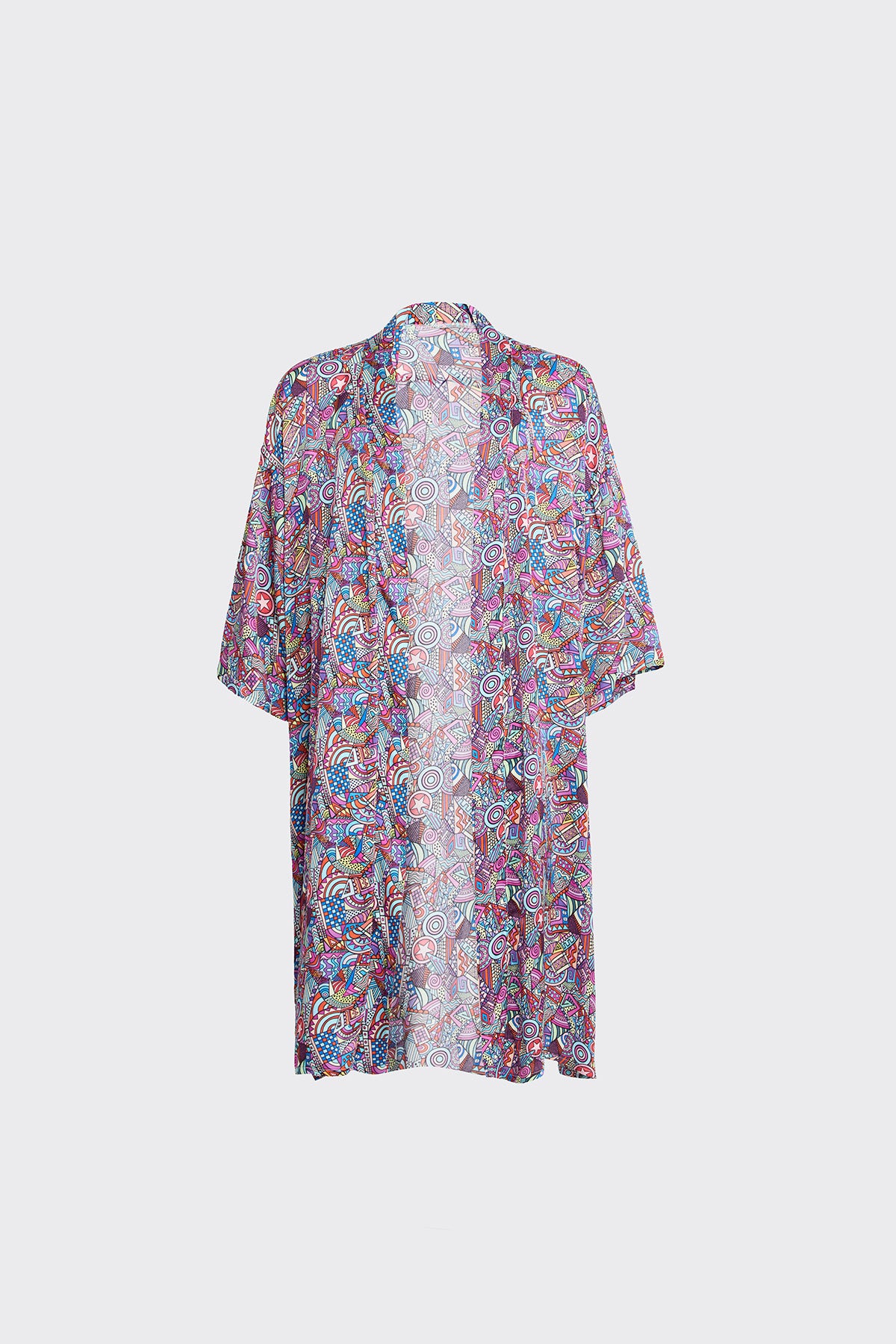 Abstract Imprints Silk Kimono (Woman)