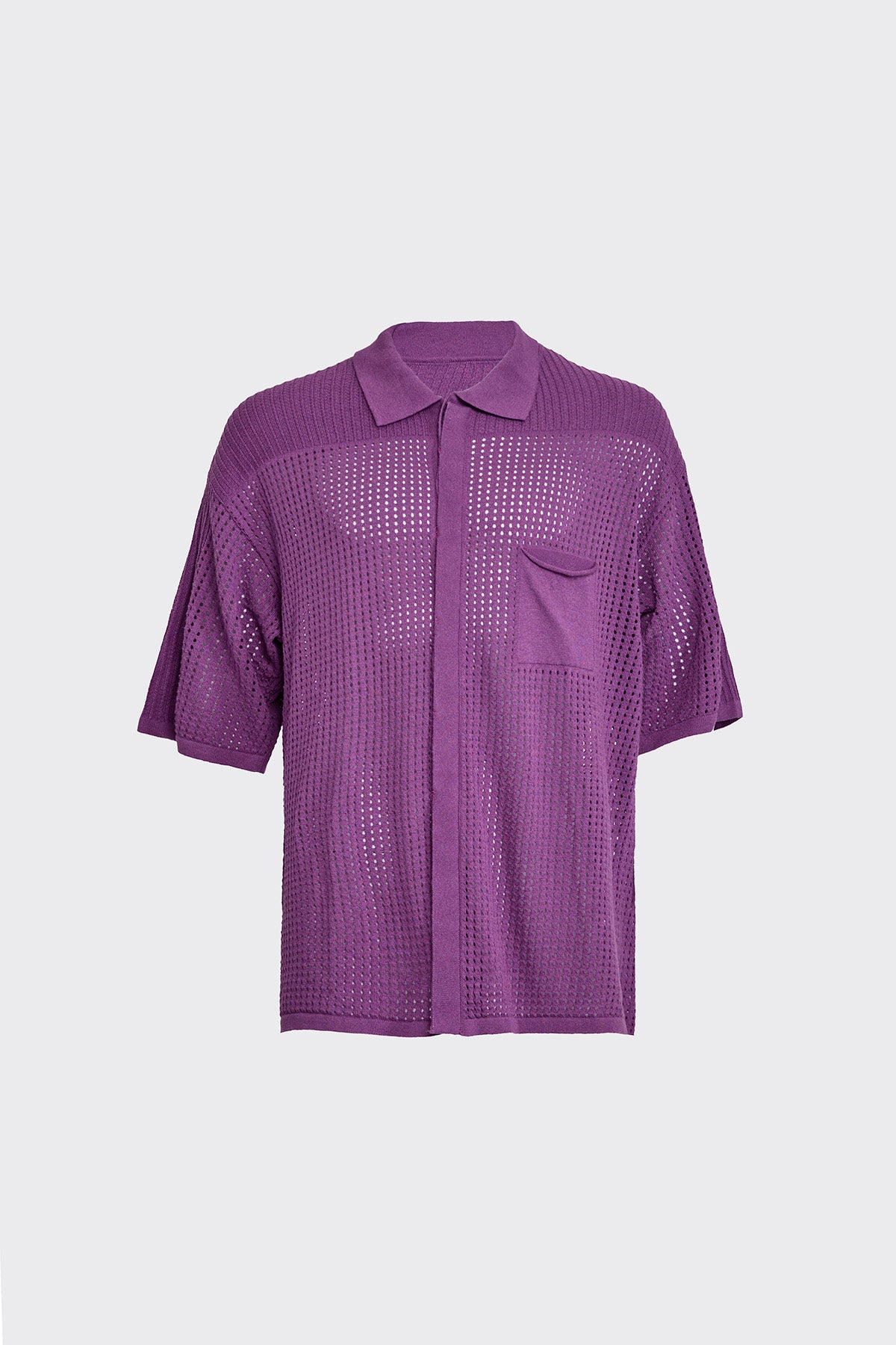 Pierced Cotton Violet Shirt