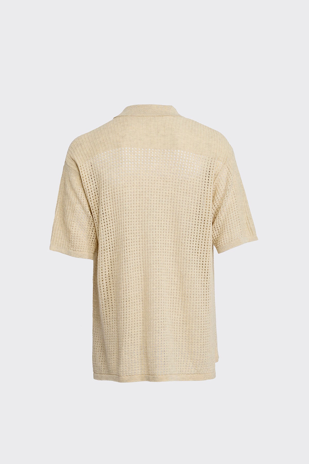 Pierced Cotton Beige Shirt