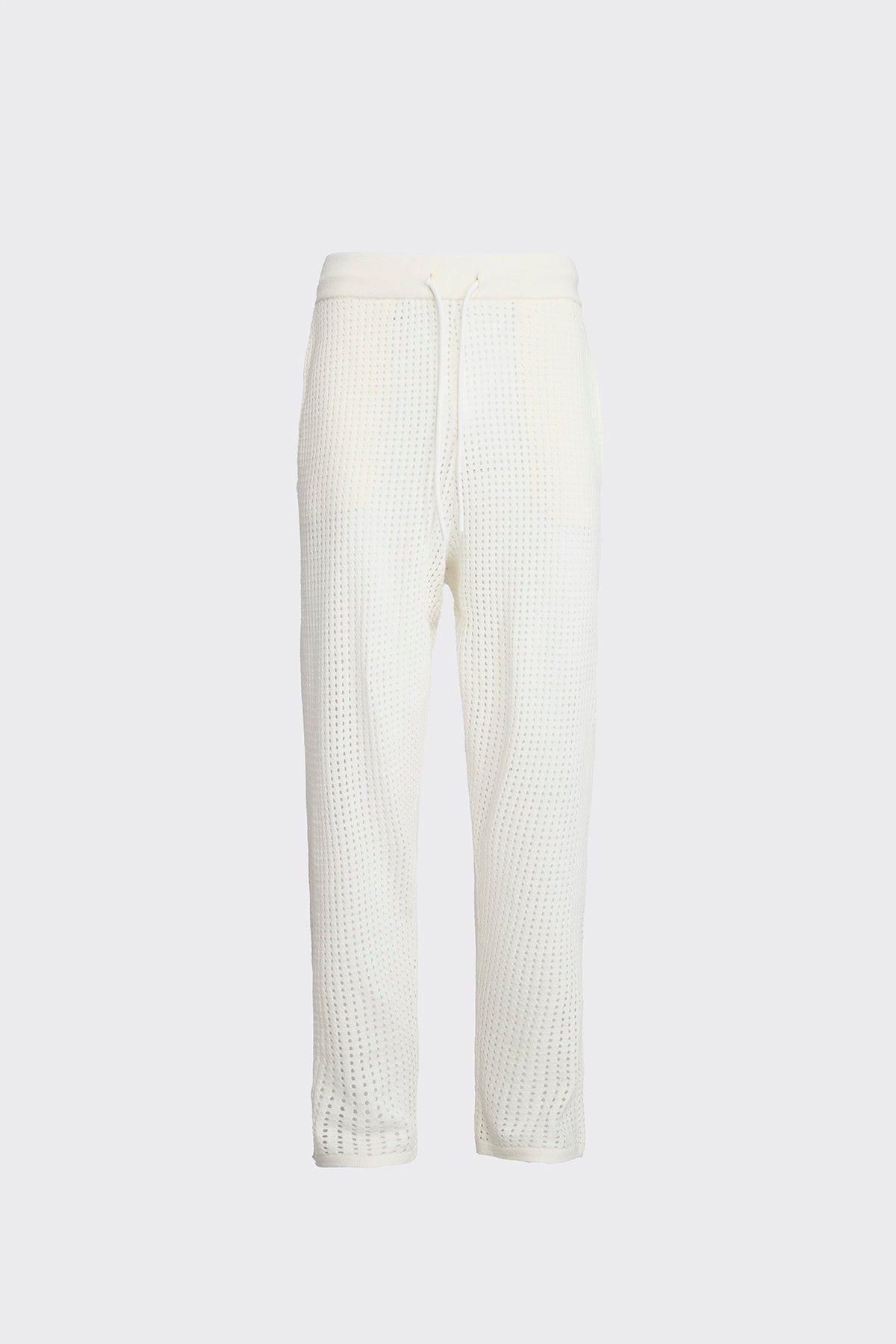 Pierced Cotton White Trousers