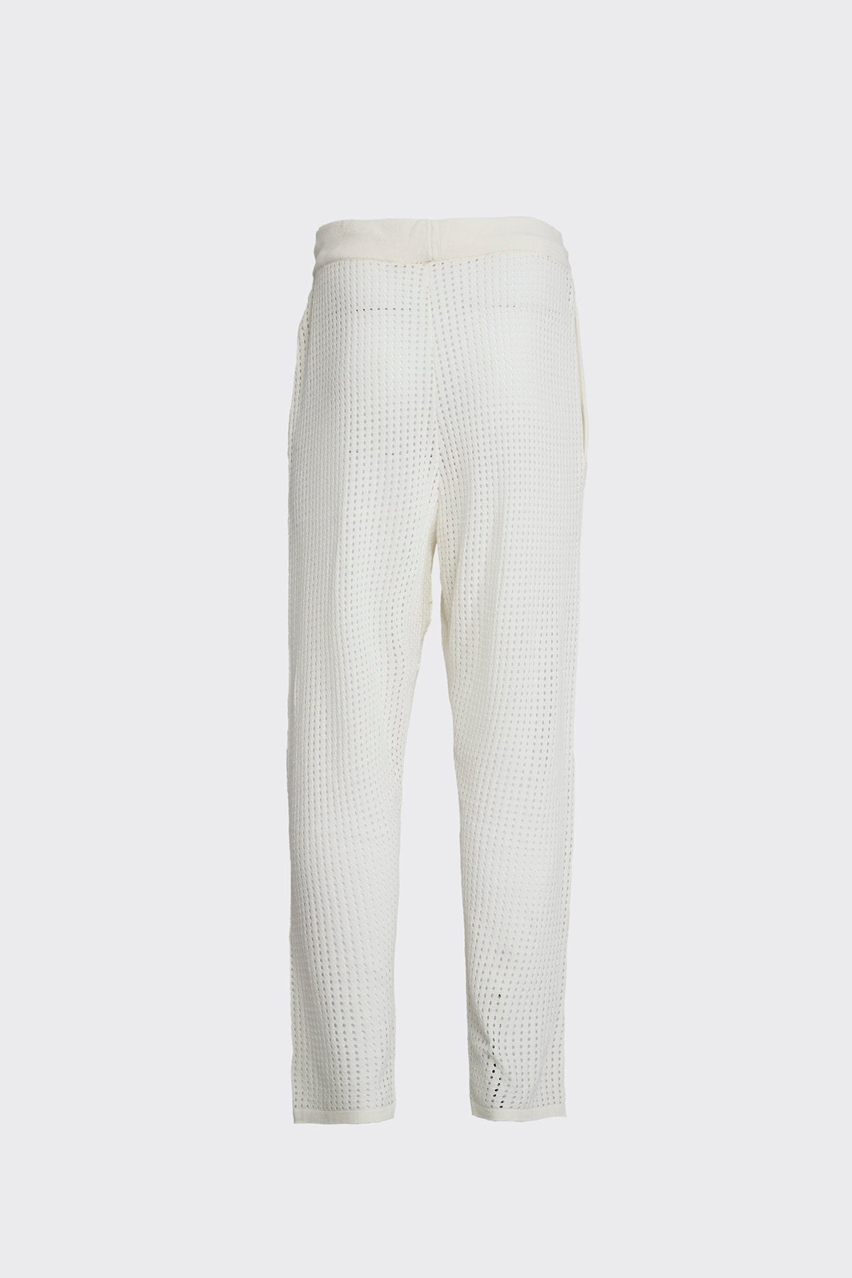 Pierced Cotton White Trousers