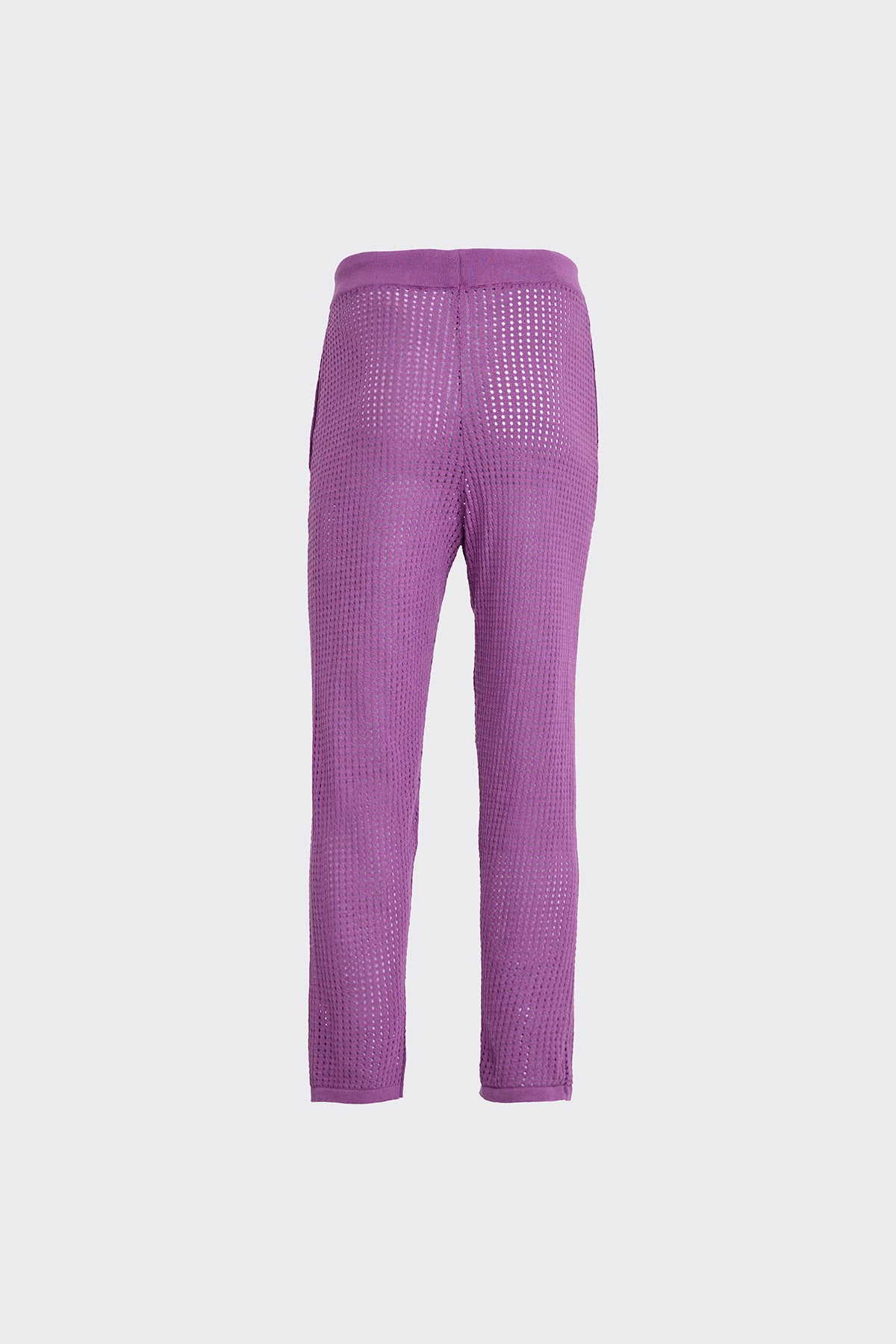 Pierced Cotton Violet Trousers (Woman)