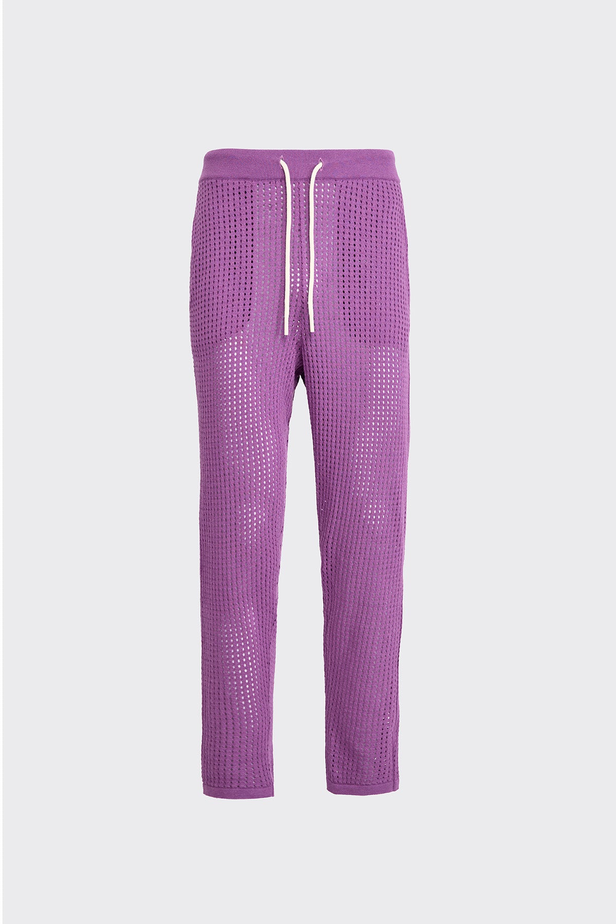 Pierced Cotton Violet Trousers