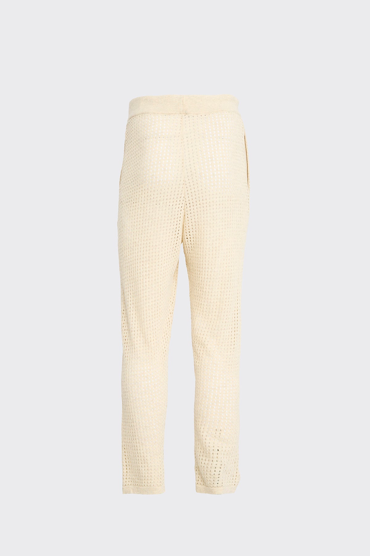 Pierced Cotton Beige Trousers