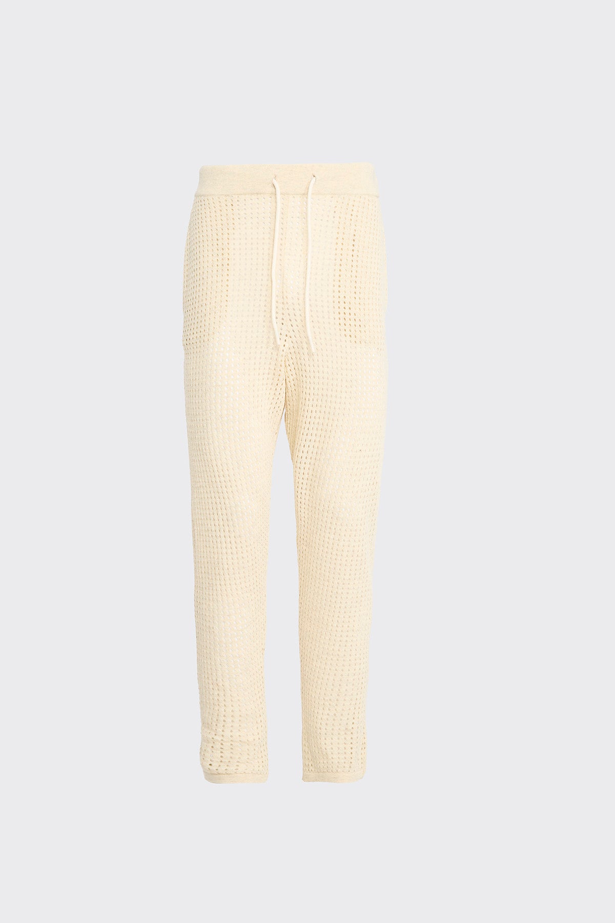 Pierced Cotton Beige Trousers