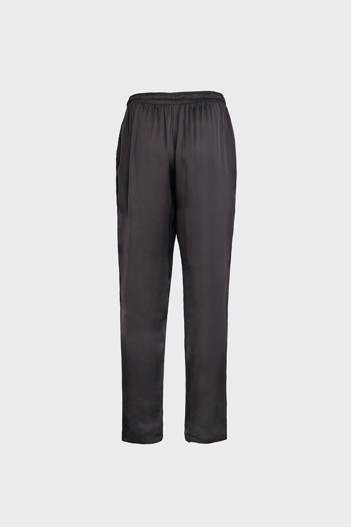 Dark Black Silk Trousers