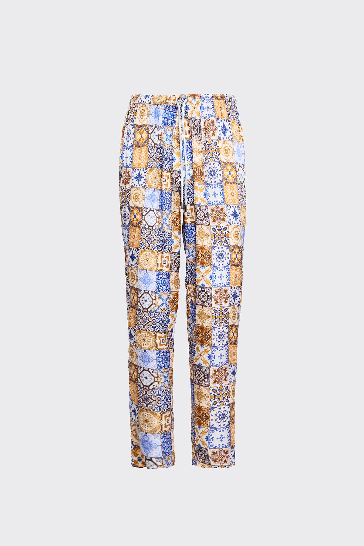 Azulejo Mosaique Bronze Silk Trousers