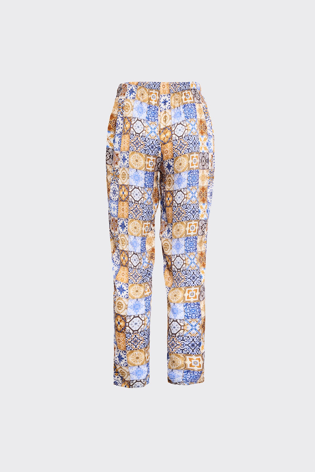 Azulejo Mosaique Bronze Silk Trousers