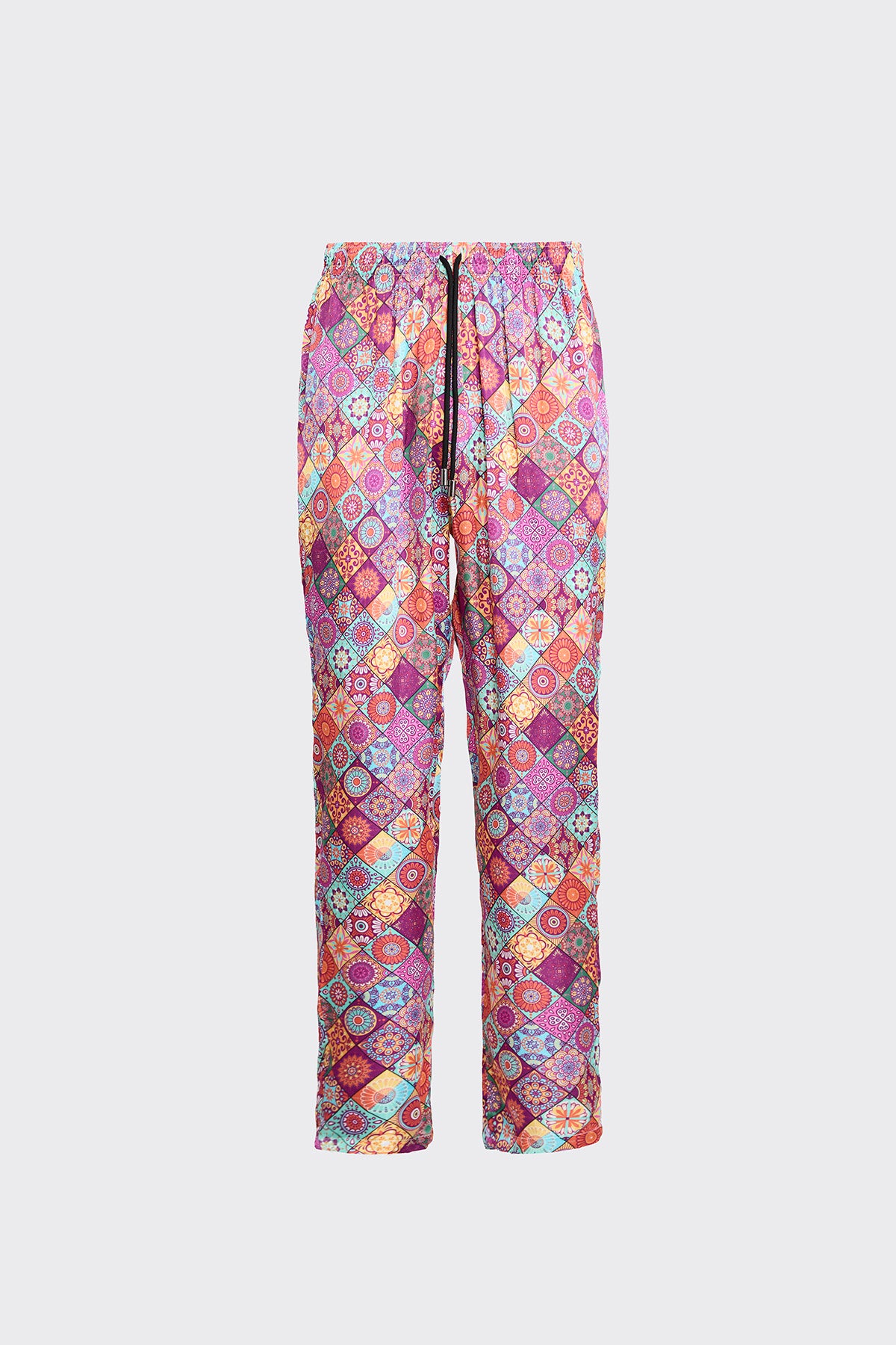 Mosaique Blossoms Silk Trousers