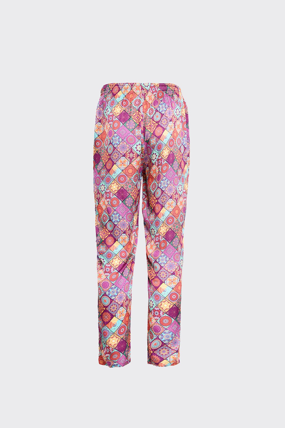 Mosaique Blossoms Silk Trousers